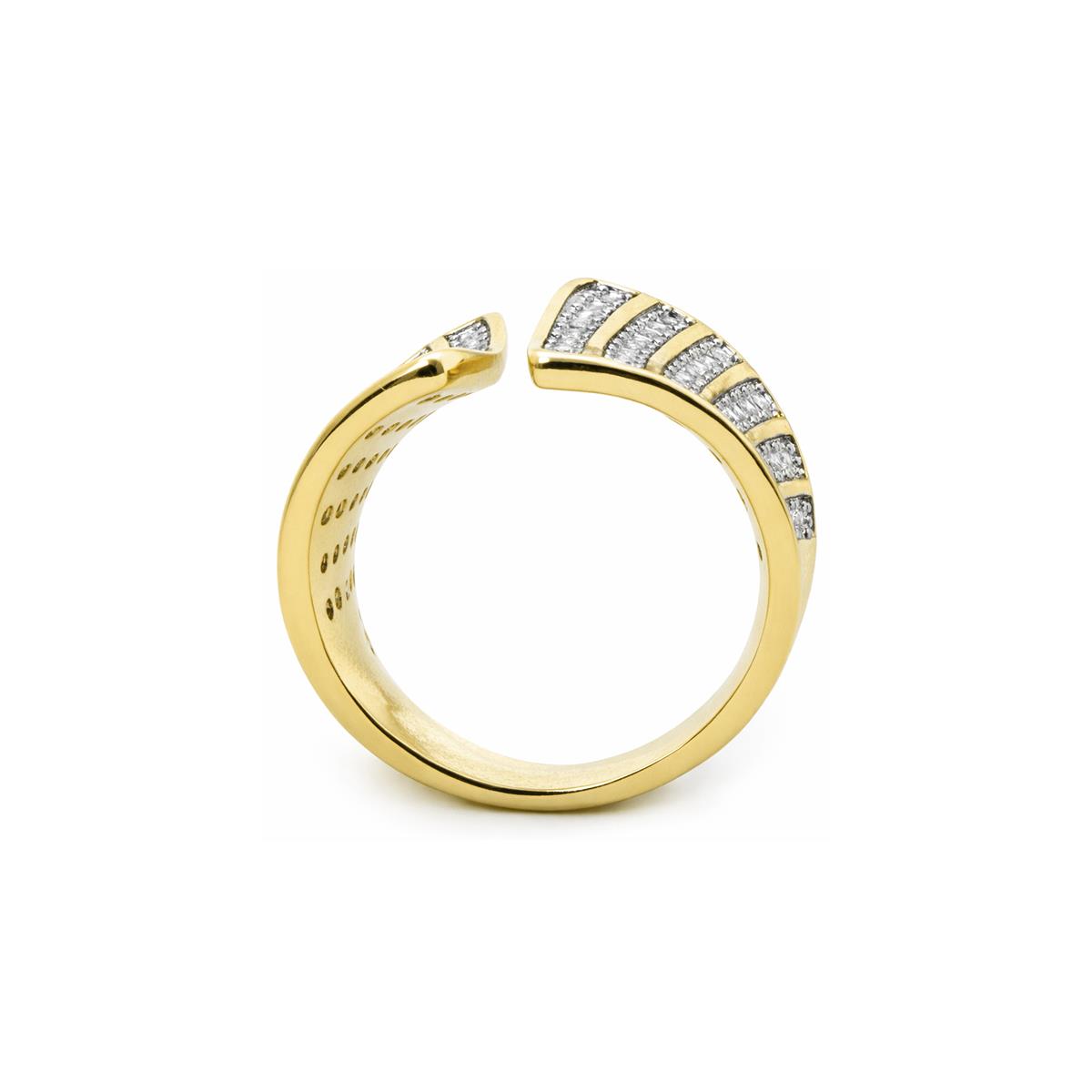 18k Yellow Gold Plated Brilliant Zircon Ring - Oralis