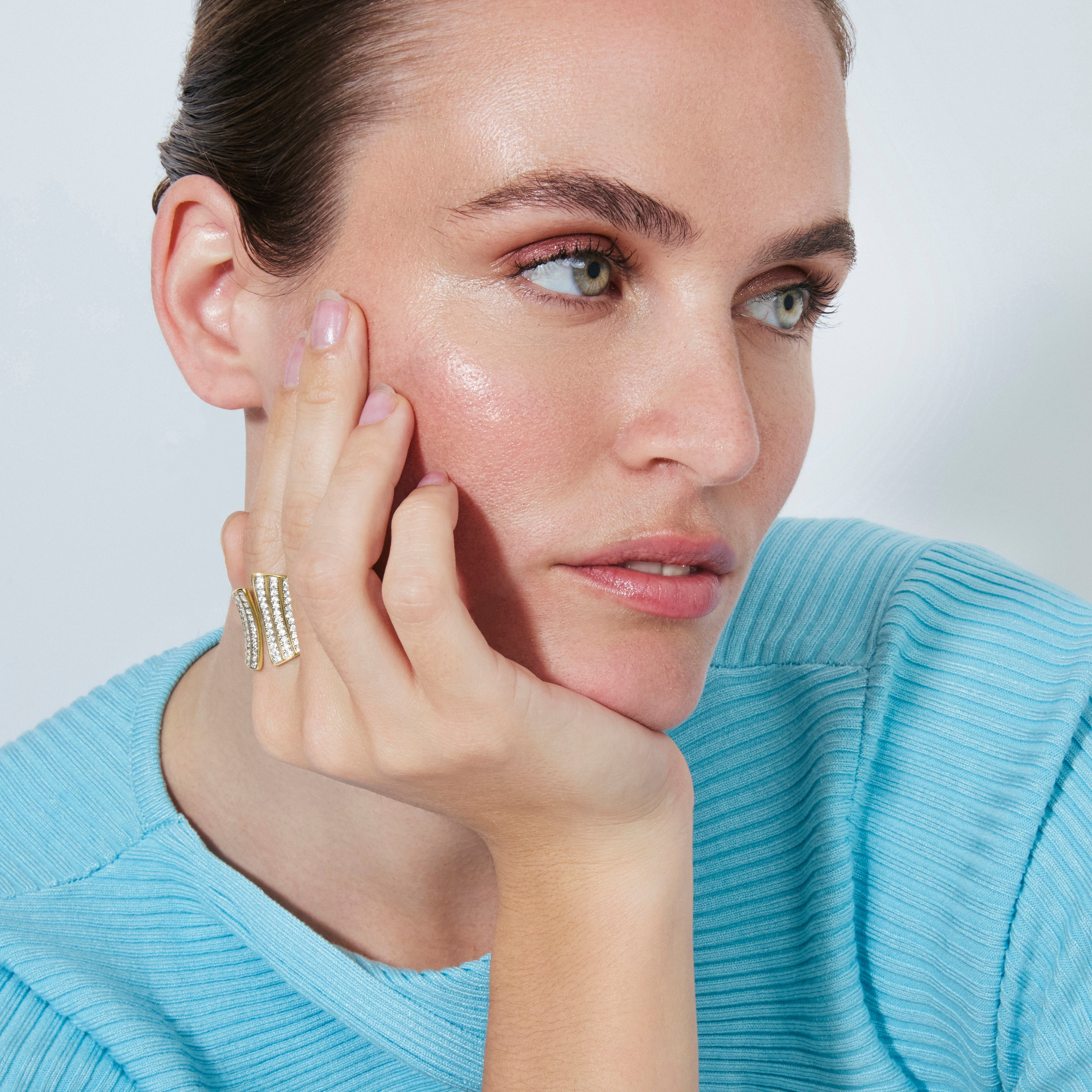 18k Yellow Gold Plated Brilliant Zircon Ring - Oralis