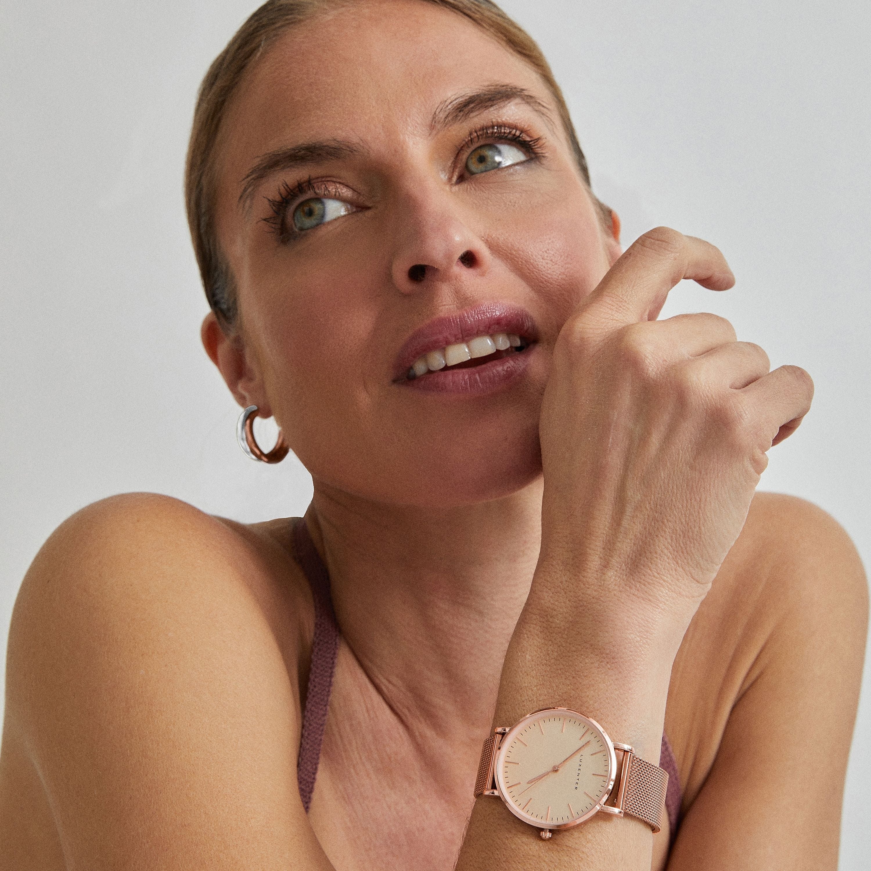 18K rose gold finish watch - Murna
