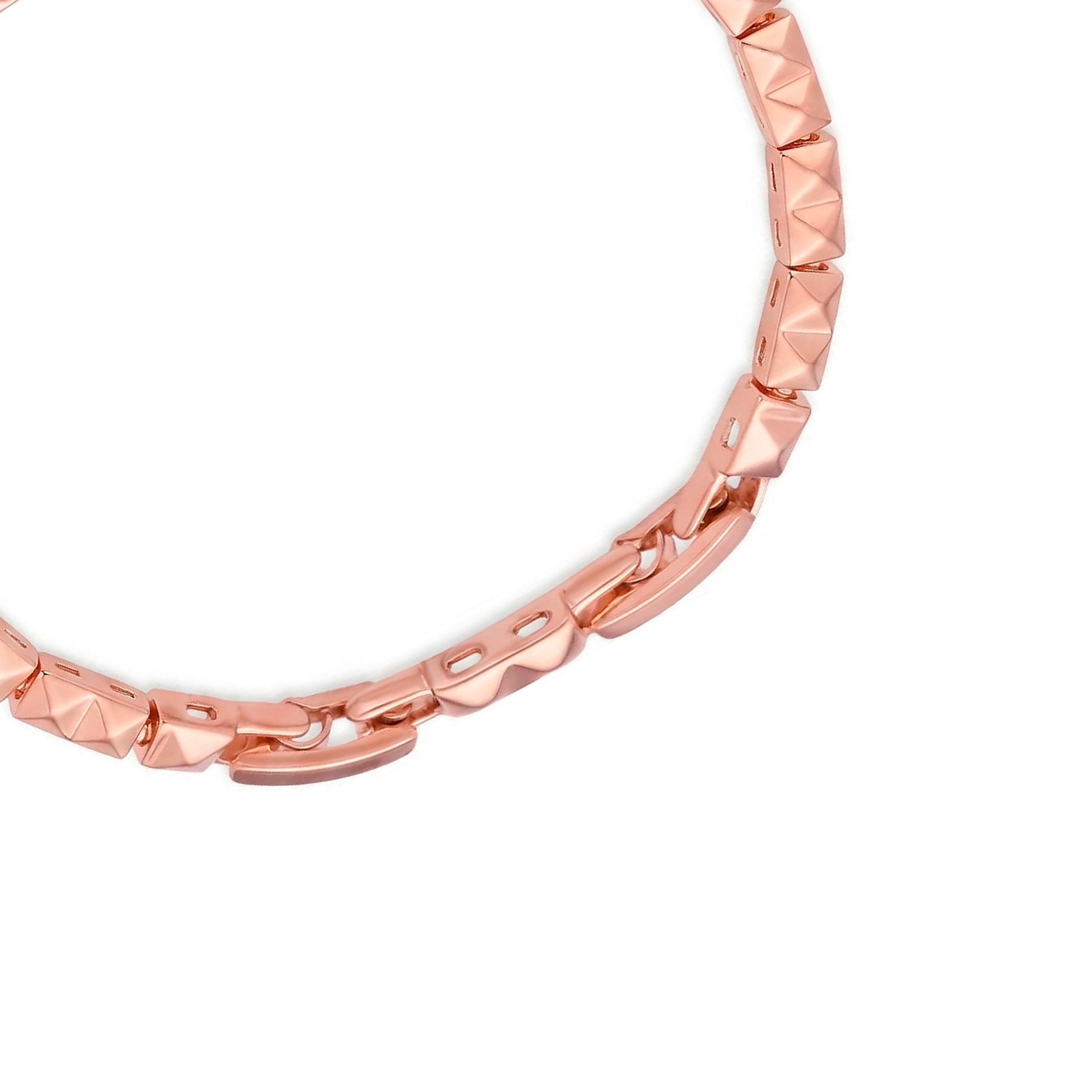18k Rose Gold Plated Emerald Zircon Bracelet - Sacery