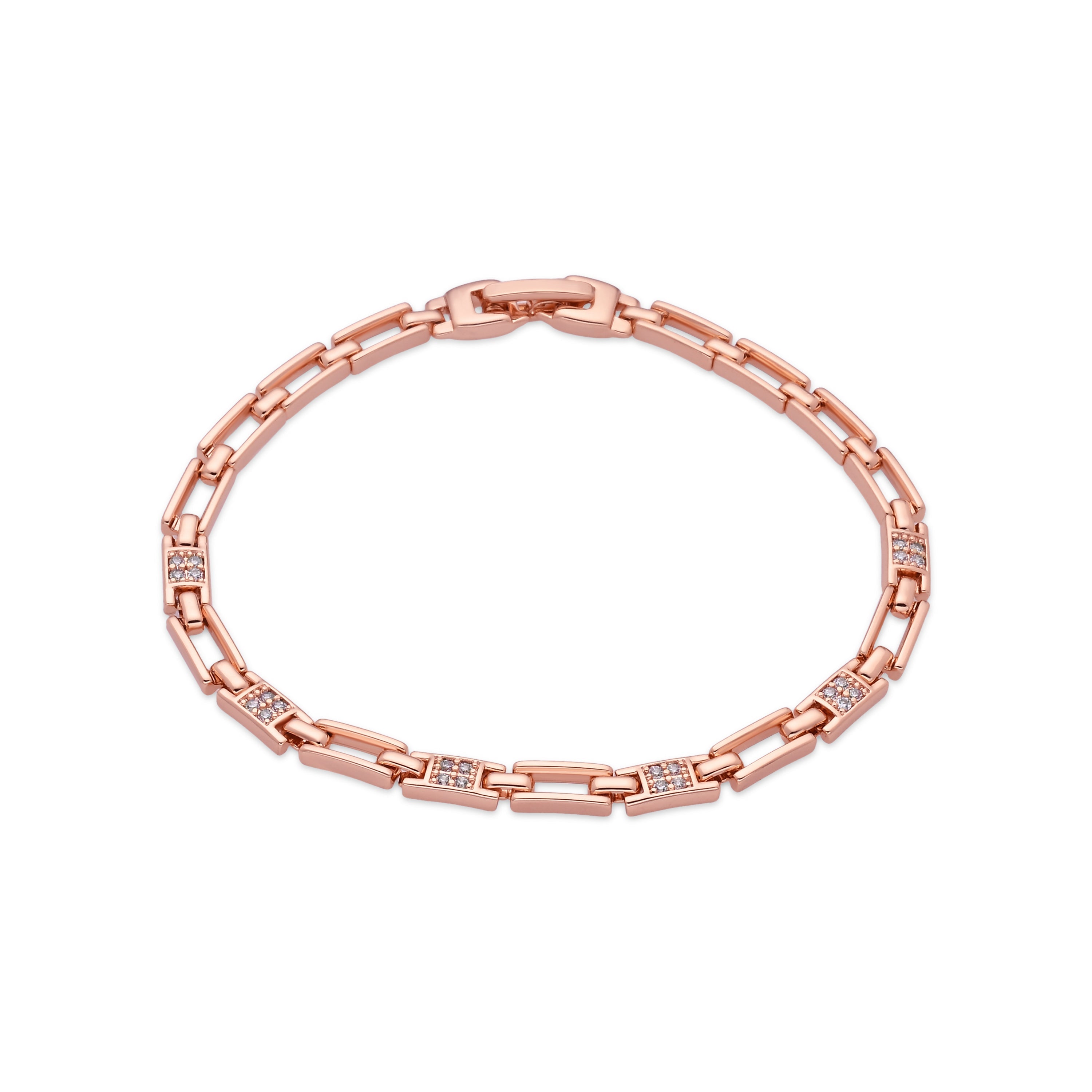 18k Rose Gold-Plated Sparkling Zirconia Bracelet - Mona