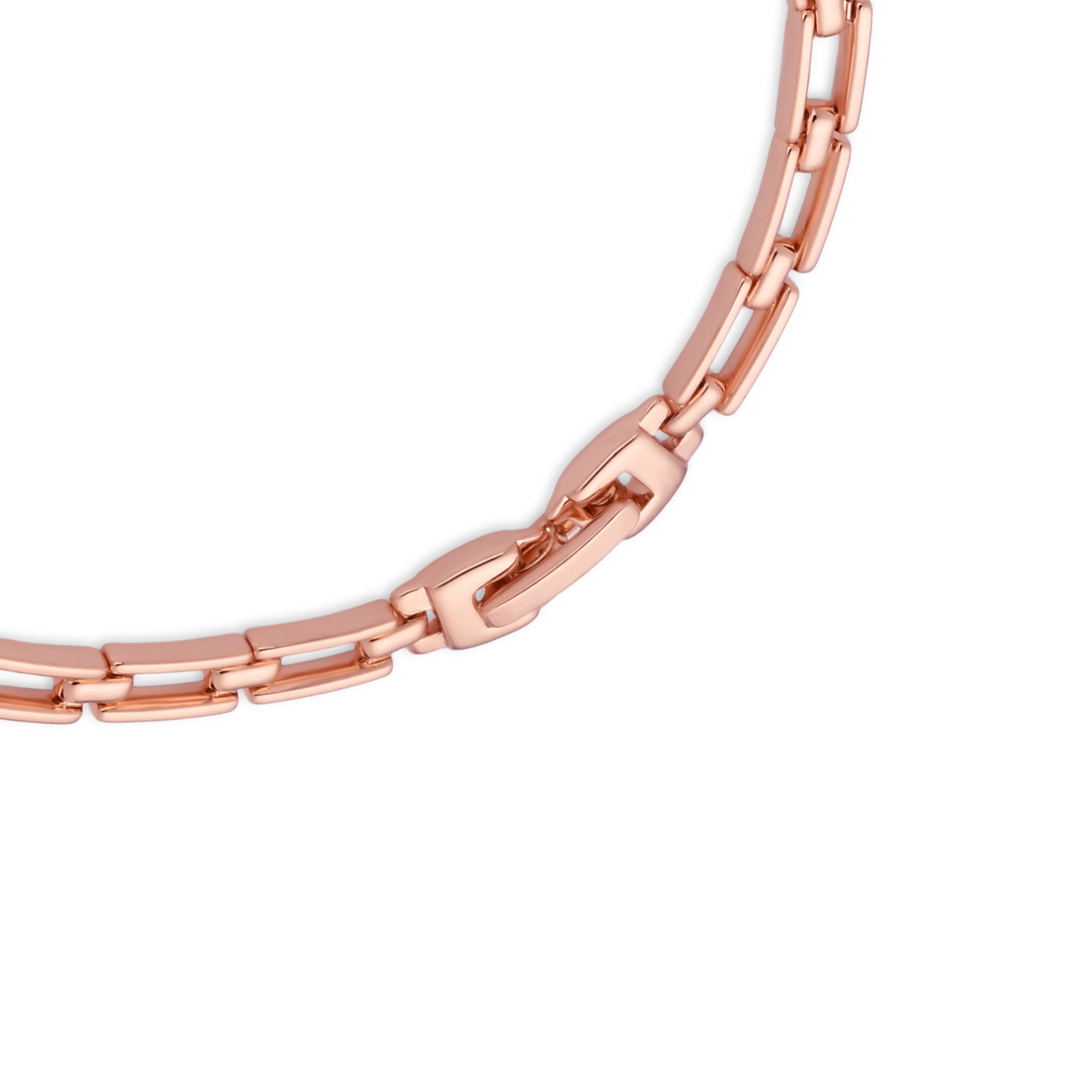 Pulsera de Circonita Brillante acabado en oro rosa de 18k - Mona