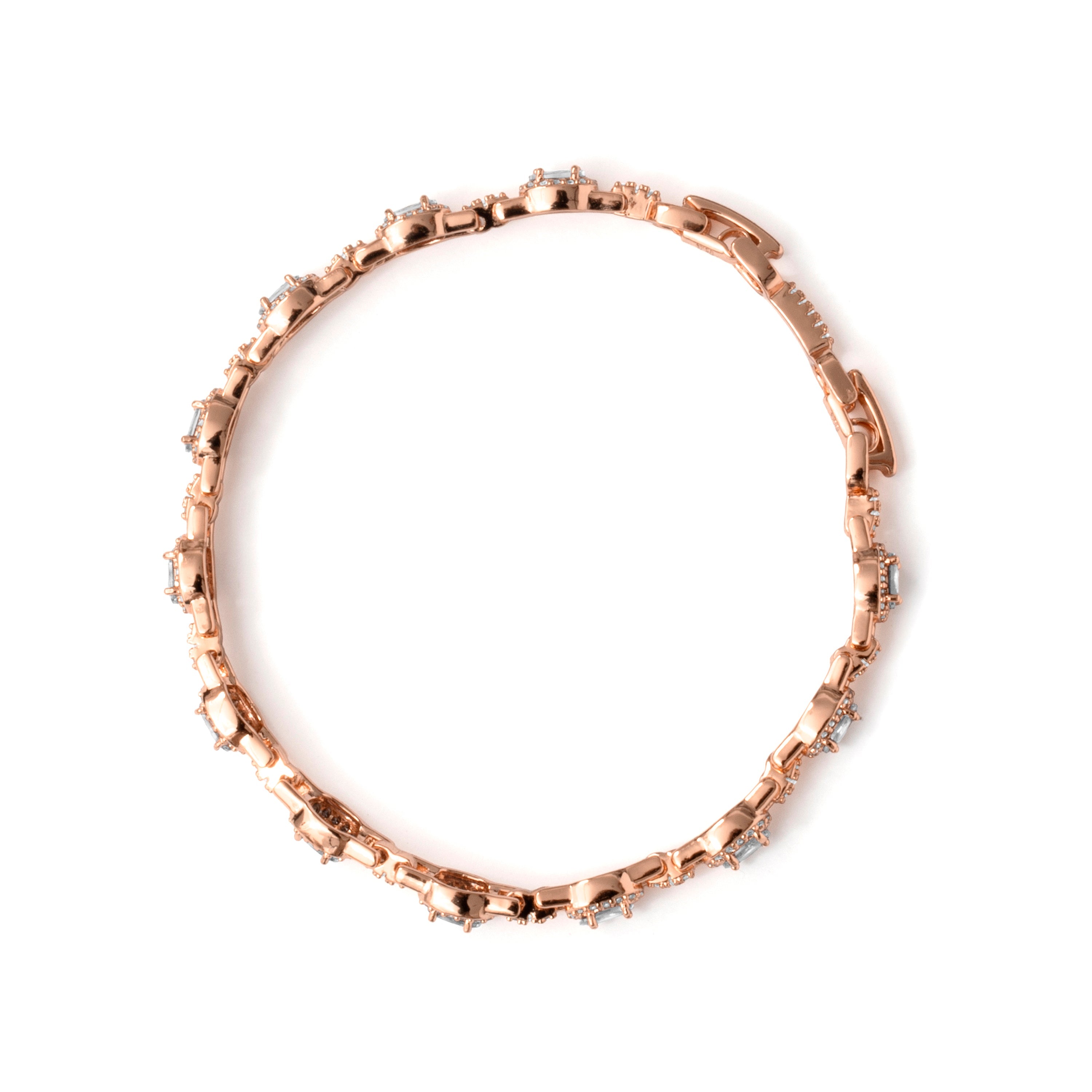 Pulsera de Circonita Multicolor acabado en oro rosa de 18k - Papzal