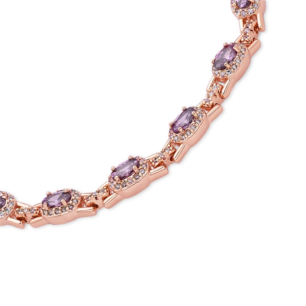 Pulsera de Circonita Multicolor acabado en oro rosa de 18k - Papzal