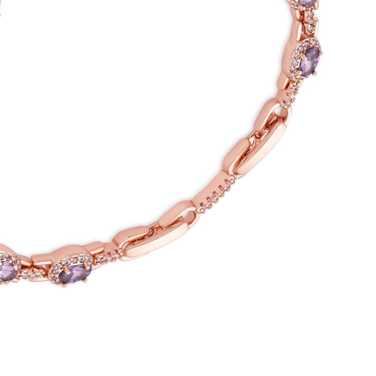 Pulsera de Circonita Multicolor acabado en oro rosa de 18k - Papzal