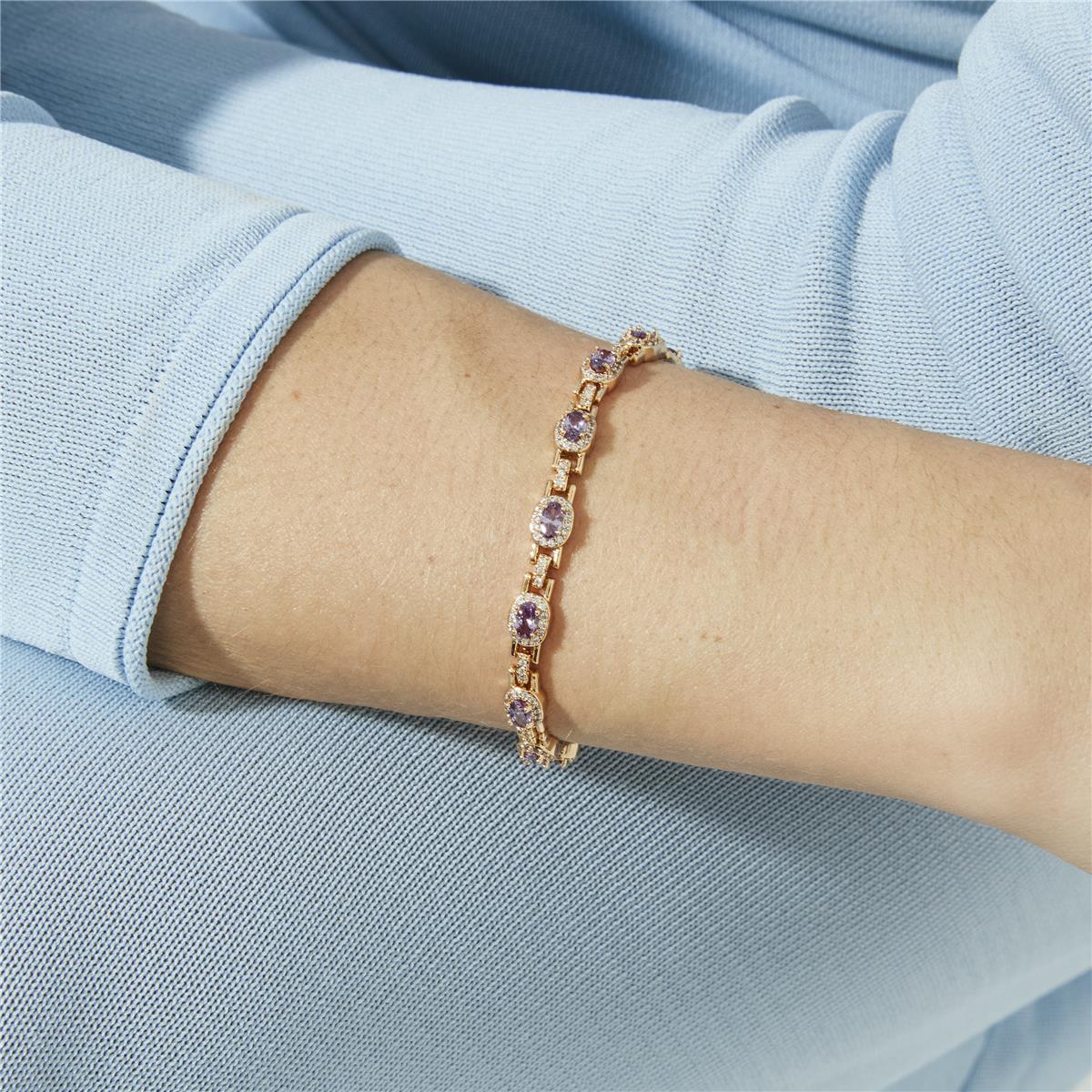 Pulsera de Circonita Multicolor acabado en oro rosa de 18k - Papzal