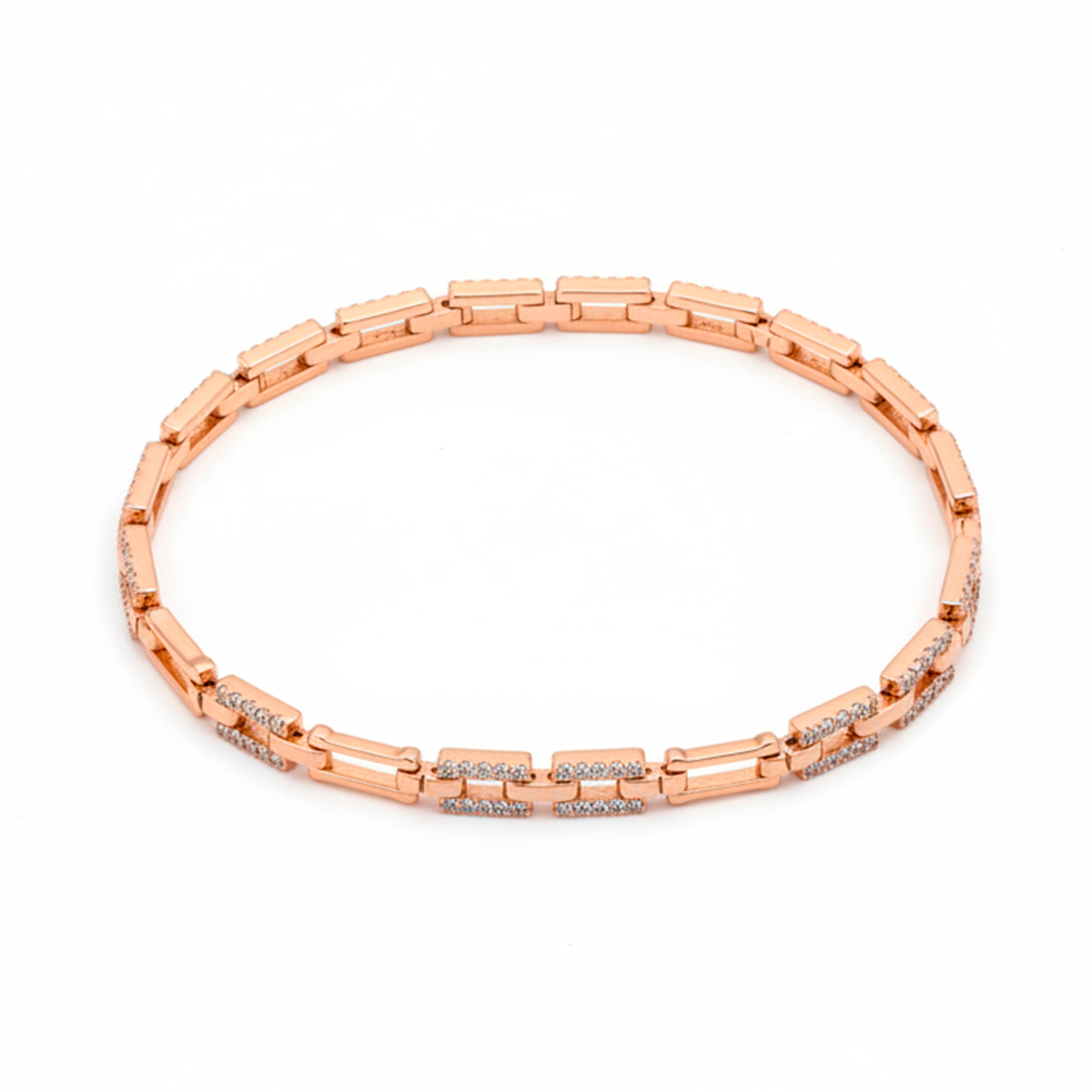 Brilliant Zirconia Bracelet with 18k Rose Gold Finish - Muka