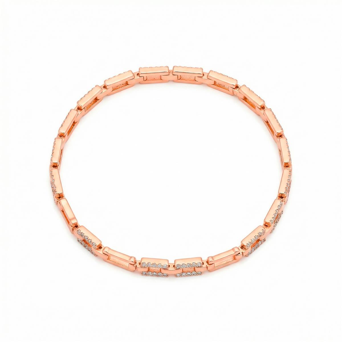 Brilliant Zirconia Bracelet with 18k Rose Gold Finish - Muka