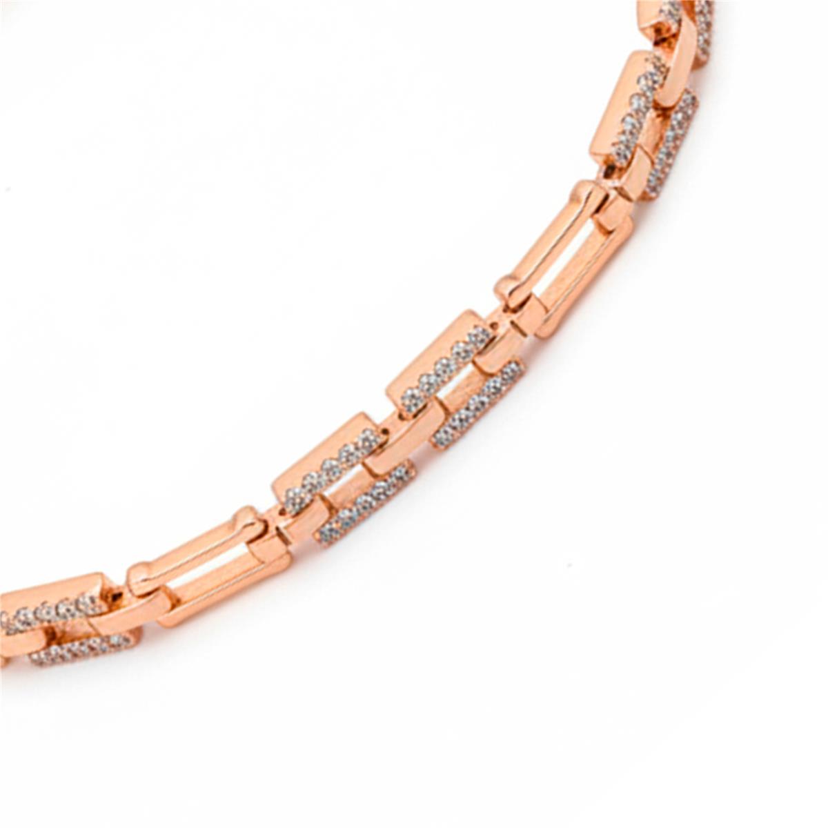 Brilliant Zirconia Bracelet with 18k Rose Gold Finish - Muka