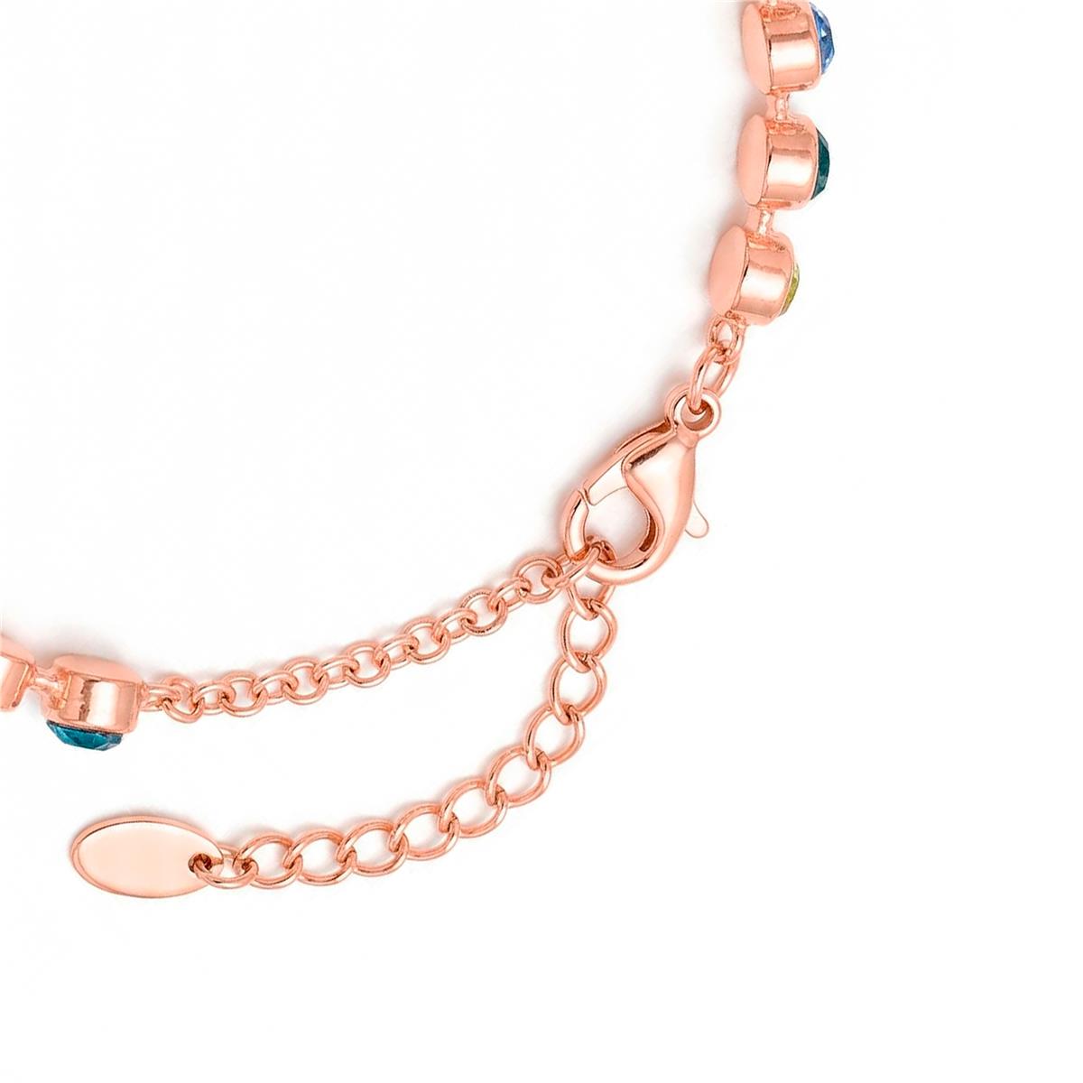Pulsera de Circonita Multicolor acabado en oro rosa de 18k - Durbu