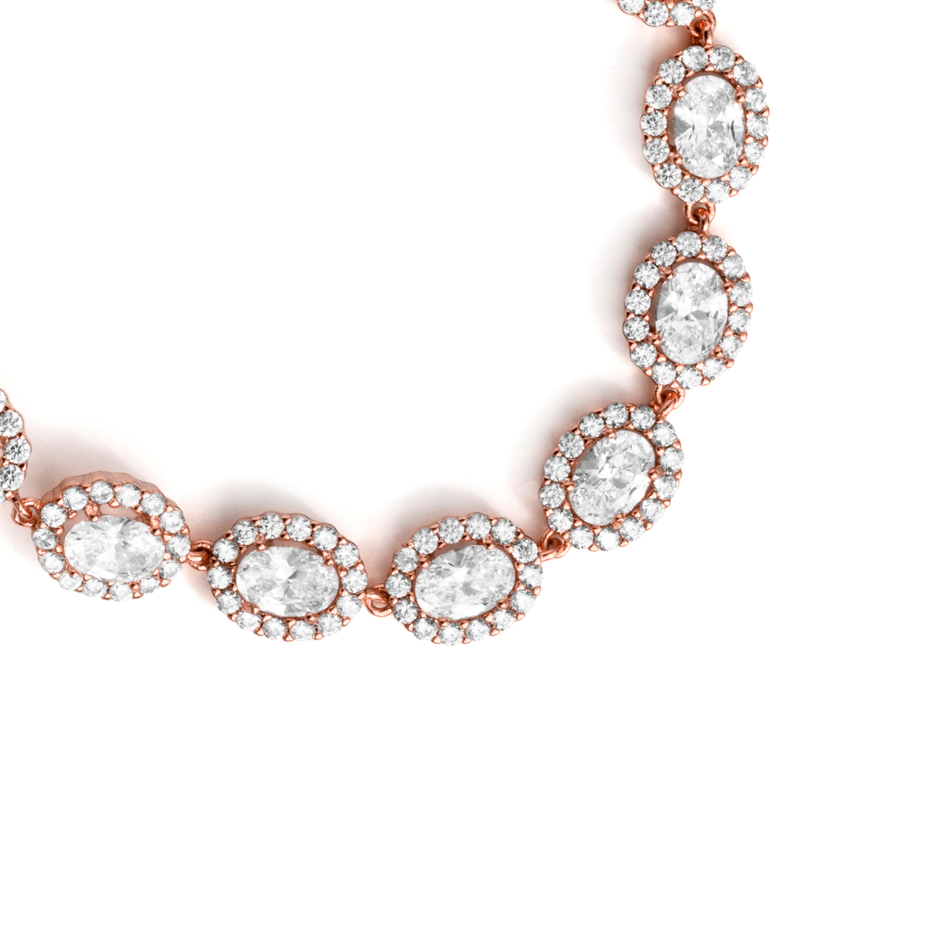 Brilliant Cubic Zirconia Bracelet with an 18k Rose Gold Finish - Zarane