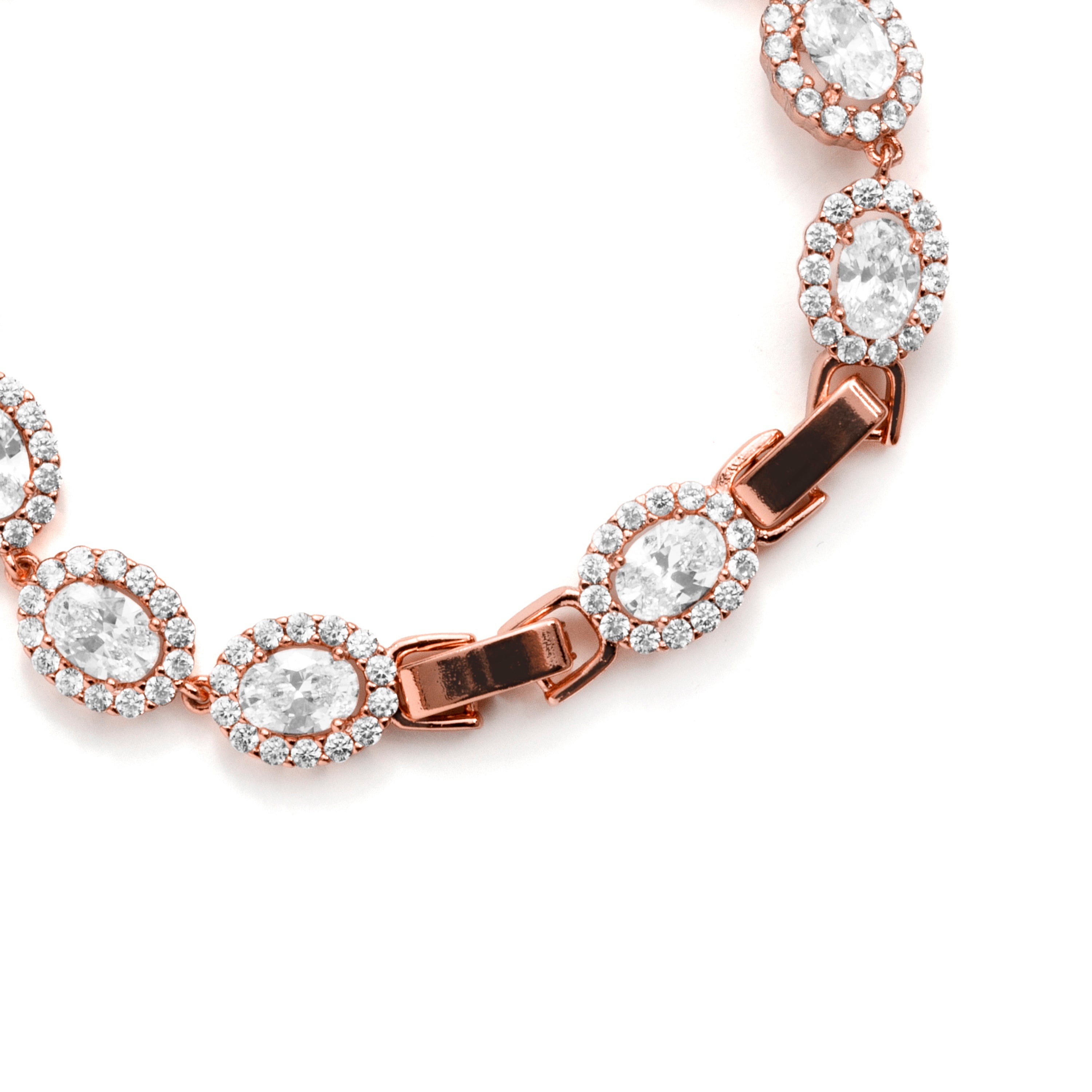 Brilliant Cubic Zirconia Bracelet with an 18k Rose Gold Finish - Zarane