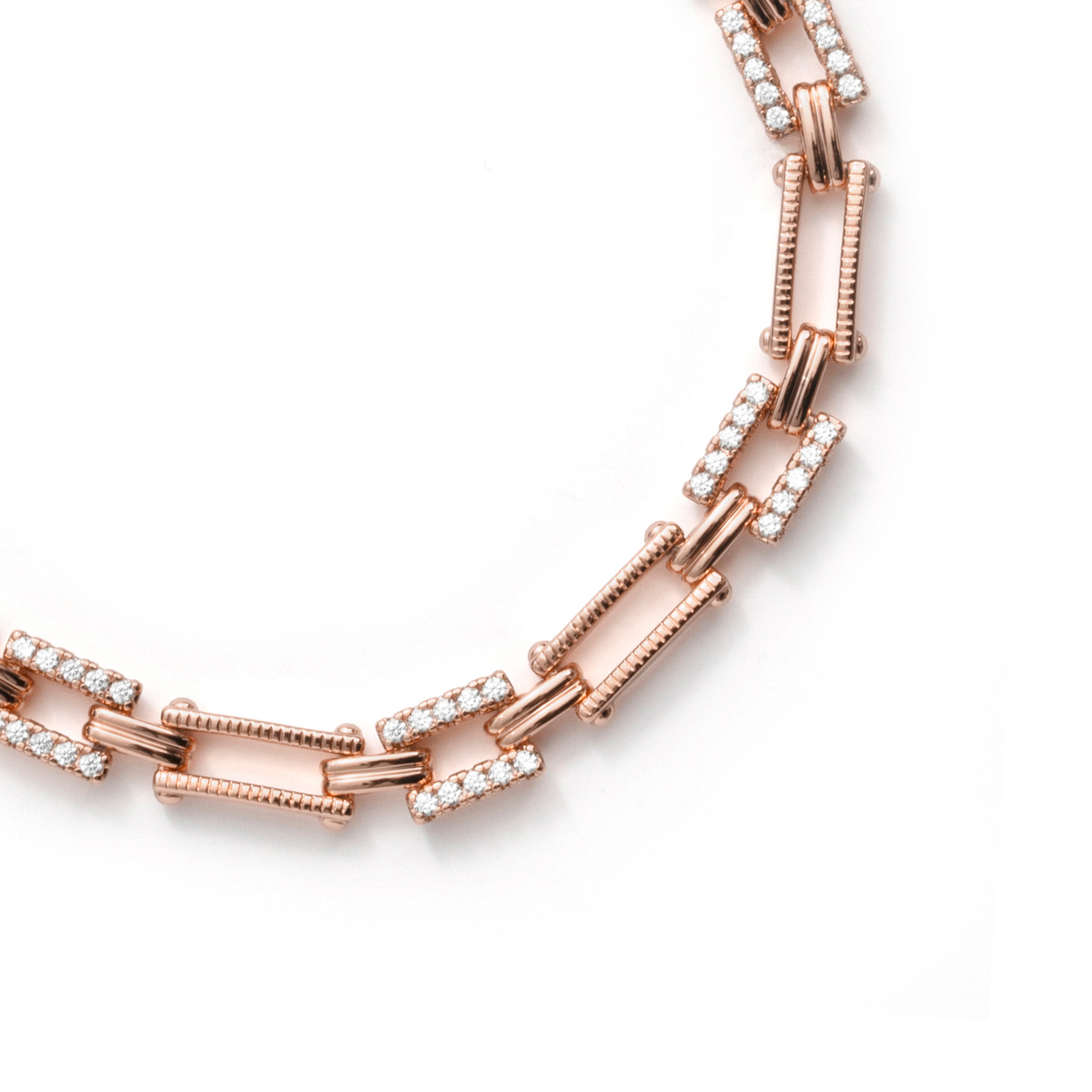 18k Rose Gold Plated Cubic Zirconia Bracelet - Elki