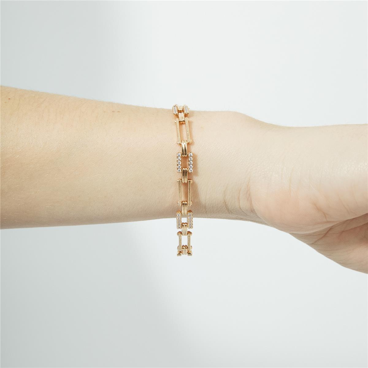 18k Rose Gold Plated Cubic Zirconia Bracelet - Elki
