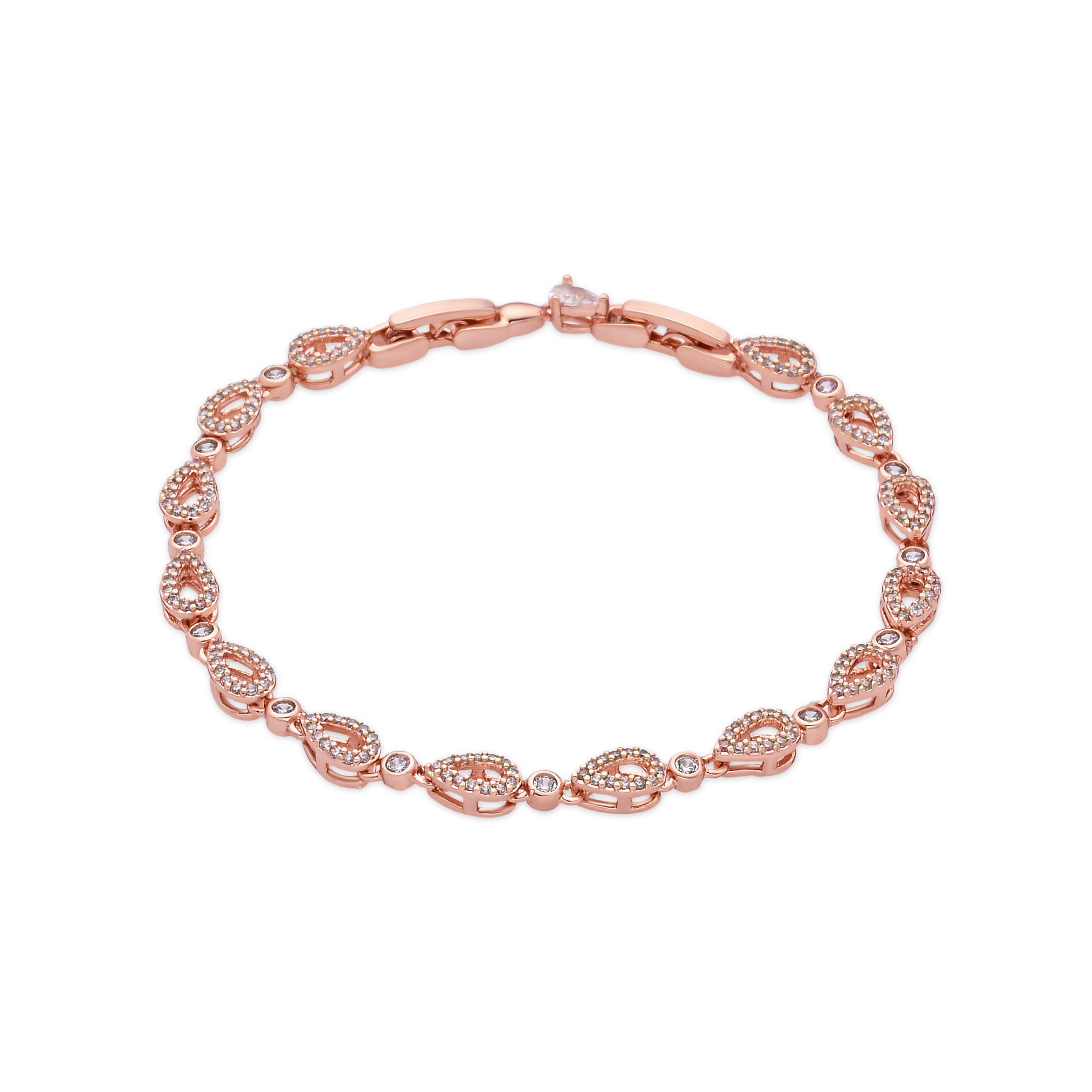 18k Rose Gold-Plated Sparkling Zirconia Bracelet - Llao