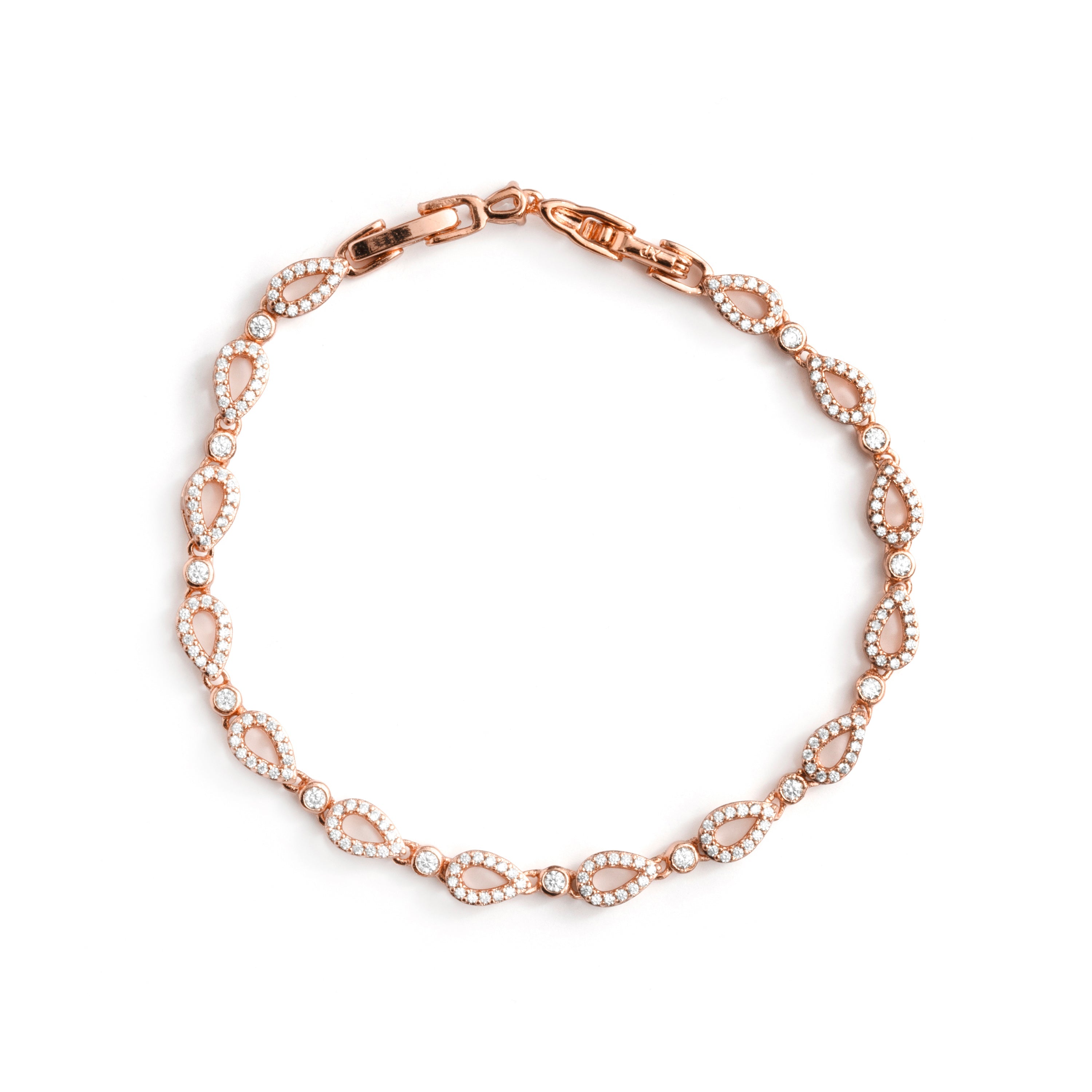 18k Rose Gold-Plated Sparkling Zirconia Bracelet - Llao