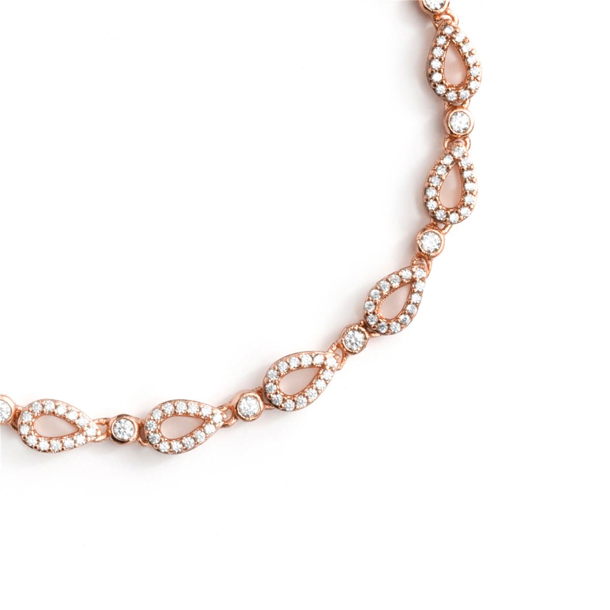 18k Rose Gold-Plated Sparkling Zirconia Bracelet - Llao
