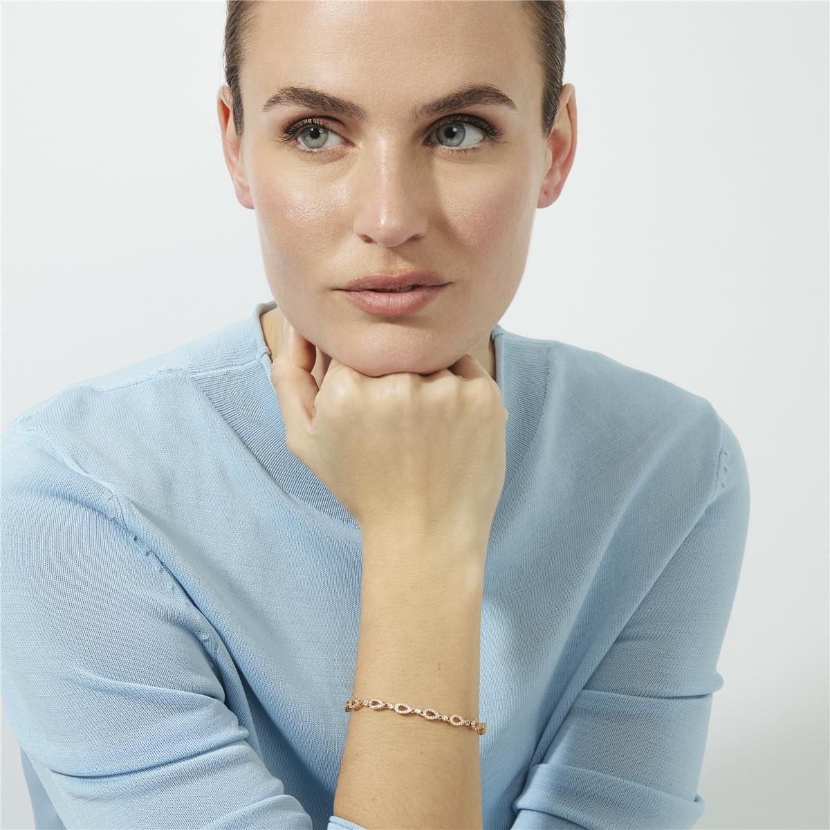 18k Rose Gold-Plated Sparkling Zirconia Bracelet - Llao