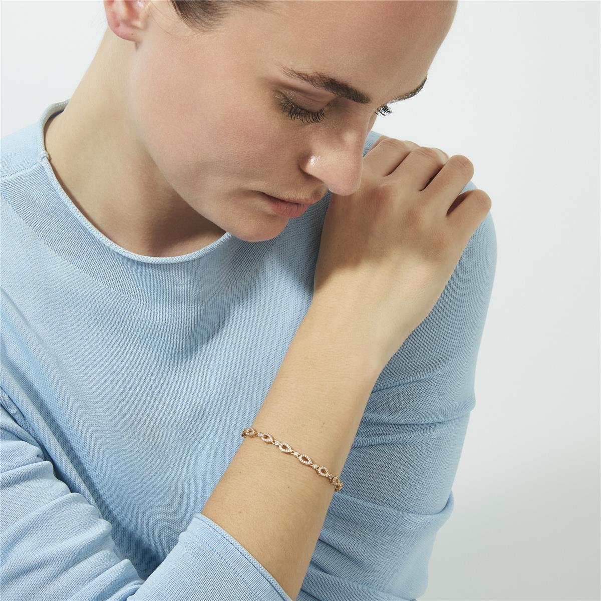 18k Rose Gold-Plated Sparkling Zirconia Bracelet - Llao