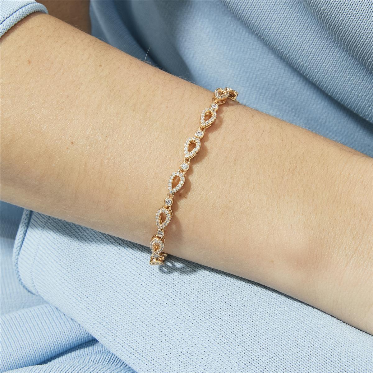 18k Rose Gold-Plated Sparkling Zirconia Bracelet - Llao