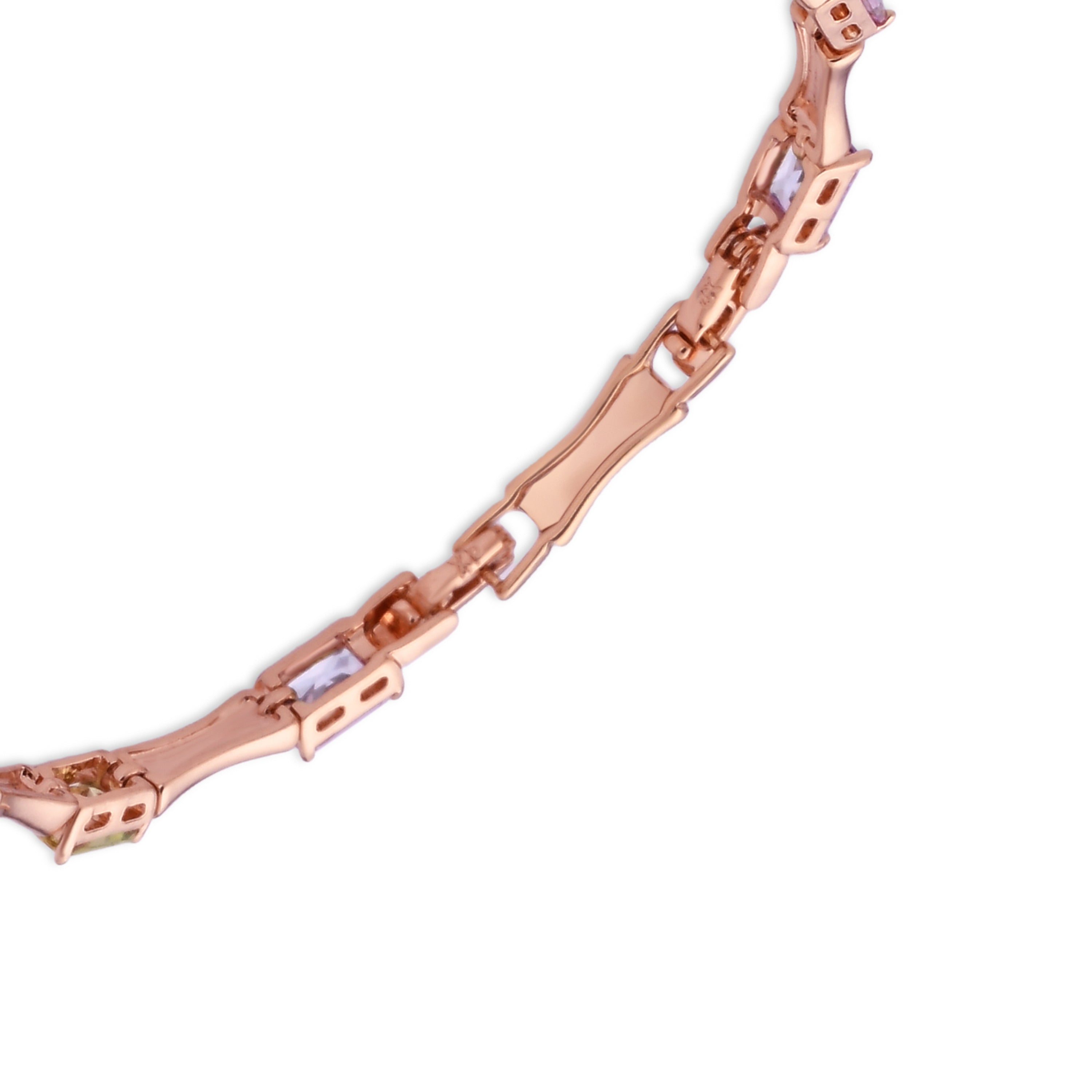 Multicolor Zircon Bracelet with 18k Rose Gold Plating - Isbil