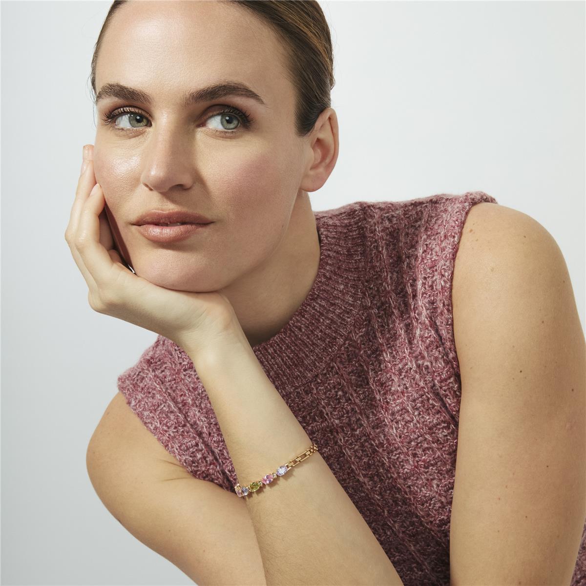 Multicolor Zirconia Bracelet with 18k Rose Gold Plating - Aimus