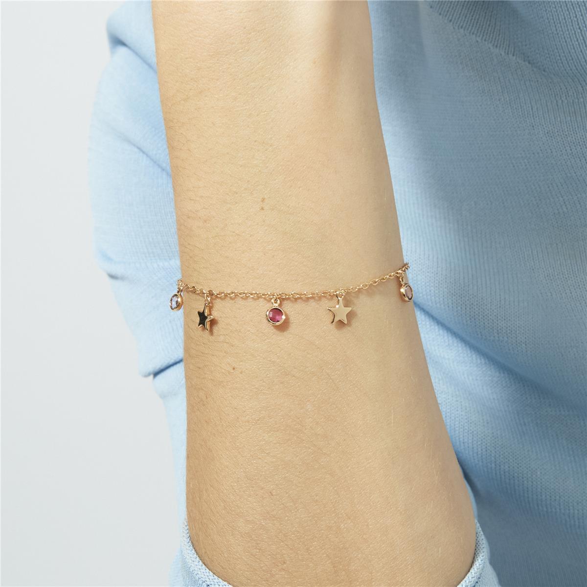 18k Rose Gold Plated Multicolored Zircon Bracelet - Varwi