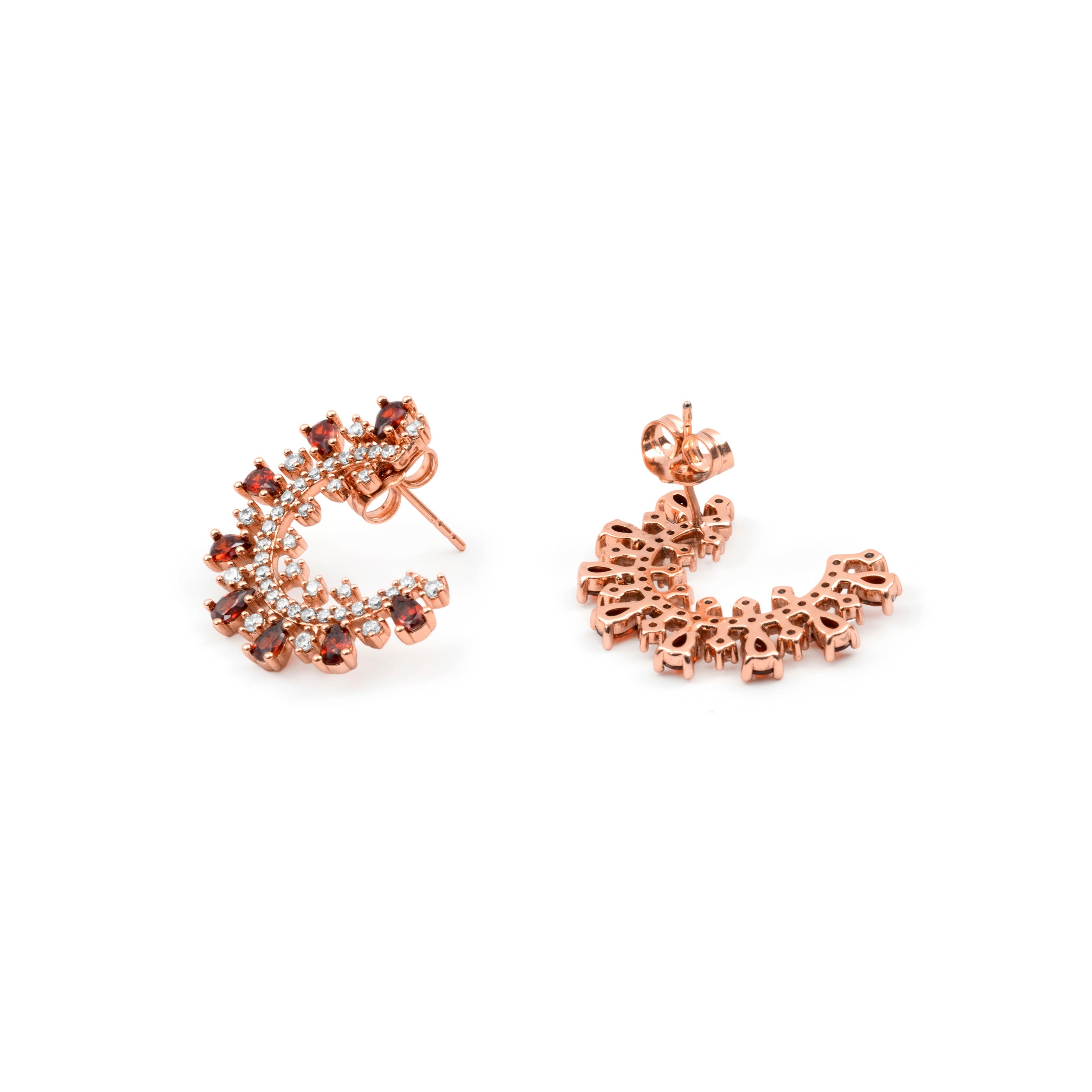 Pendientes de Circonita Ópalo de Fuego acabado en oro rosa de 18k - Boys