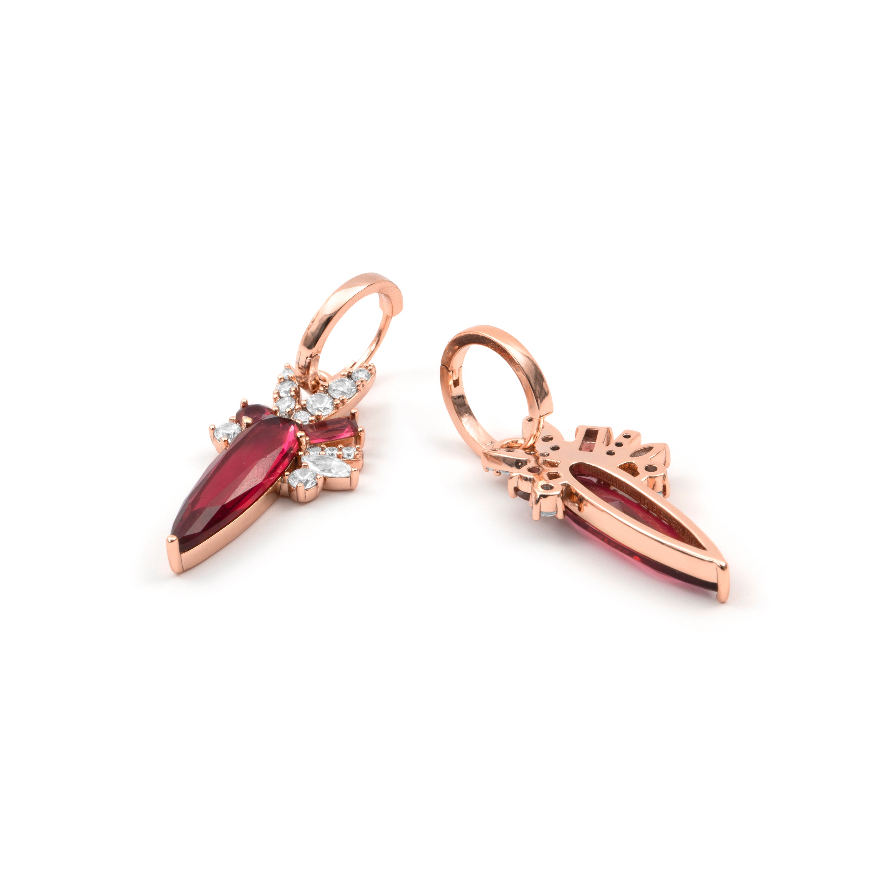 Cherry Hydrothermal Quartz Earrings in 18k Rose Gold Finish - Girls