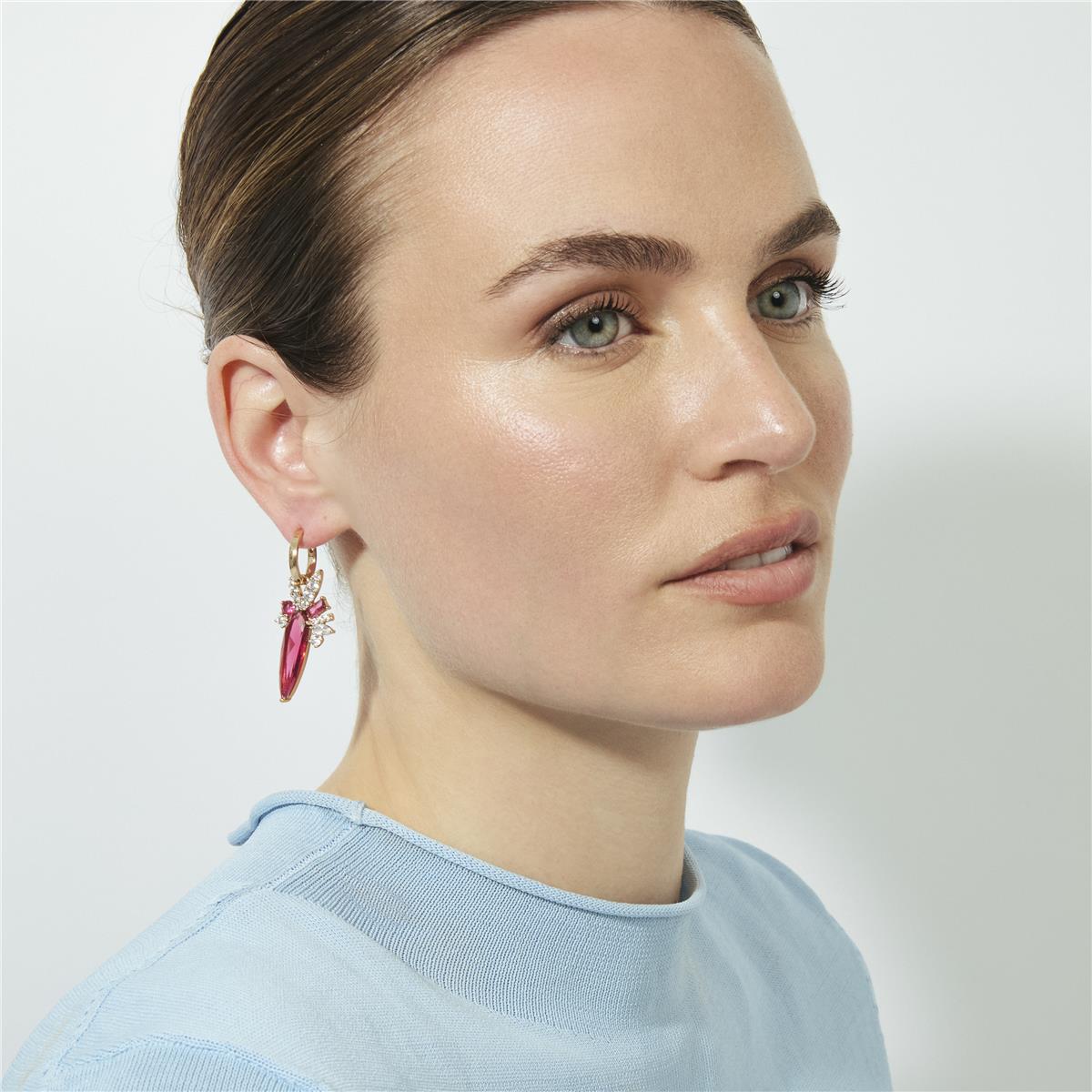 Cherry Hydrothermal Quartz Earrings in 18k Rose Gold Finish - Girls