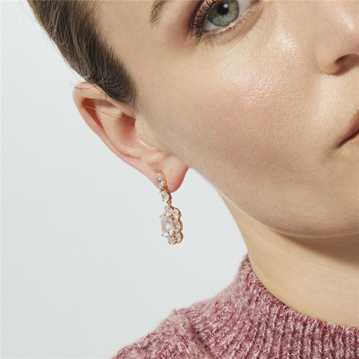 Brilliant Zircon Earrings in 18k Rose Gold Finish - Iwo