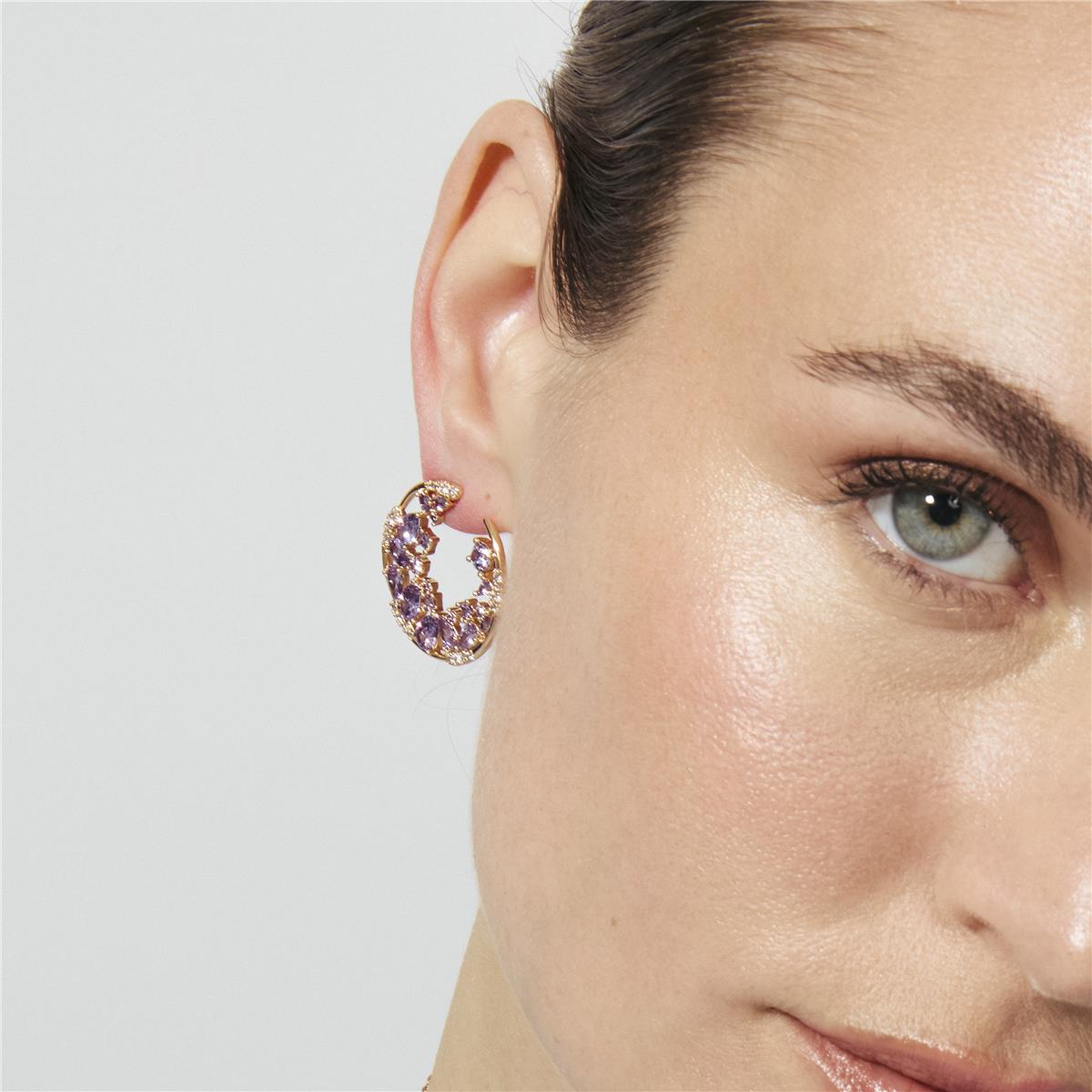 Rose gold-plated 18k Amethyst Zirconia Earrings - Sabach