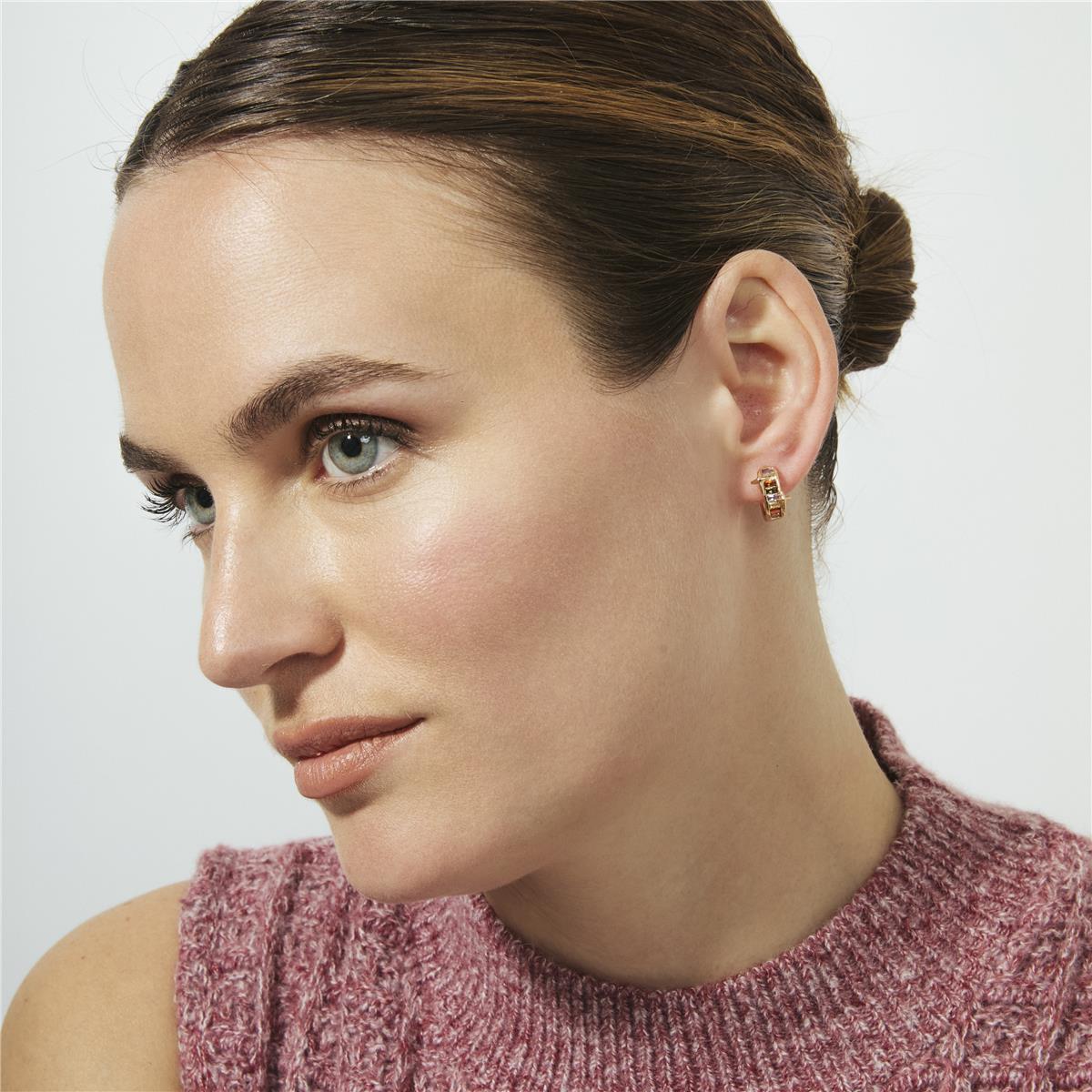 18k Rose Gold Plated Multicolor Zircon Earrings - Suclai
