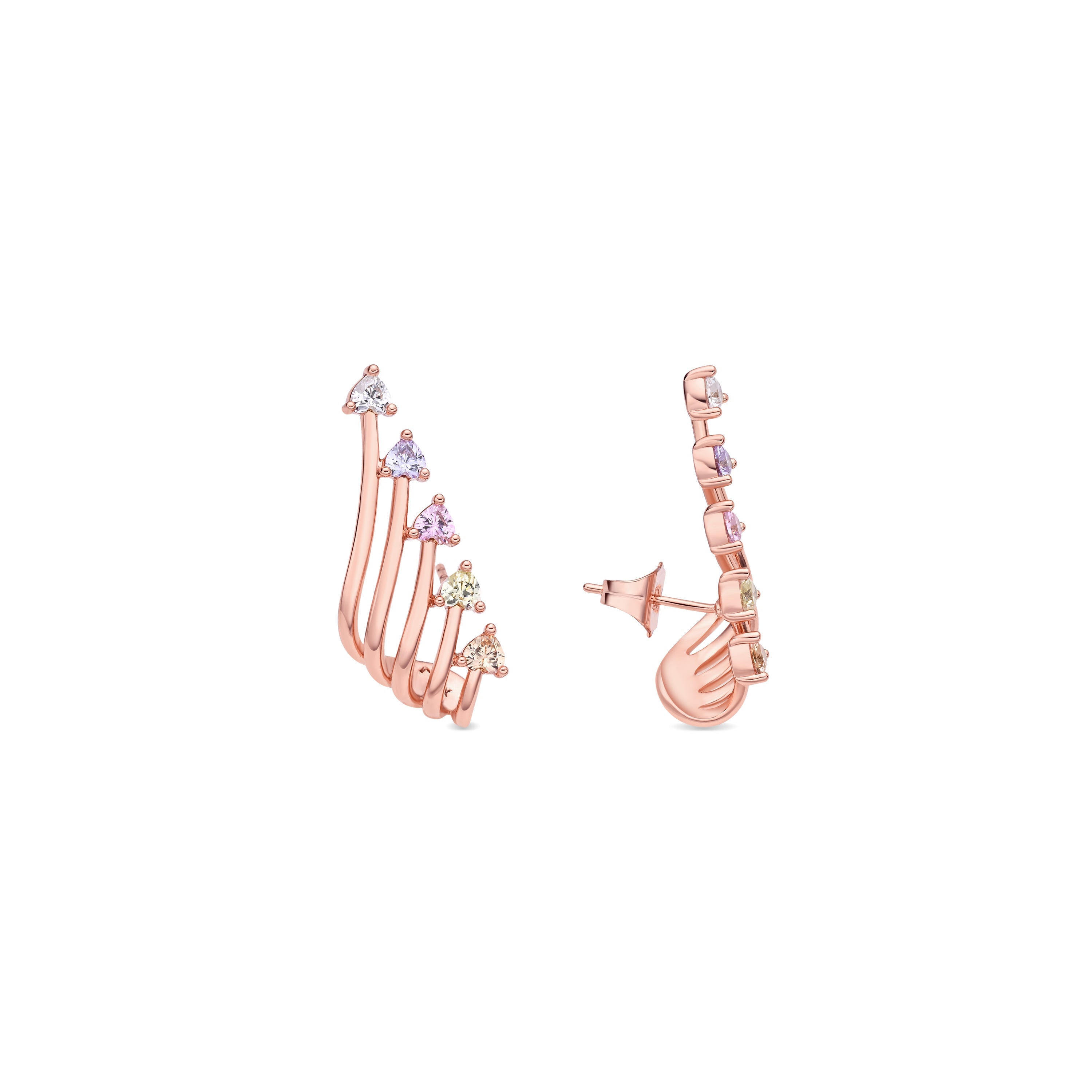 Brilliant Zircon Earrings with 18k Rose Gold Finish - Noshke