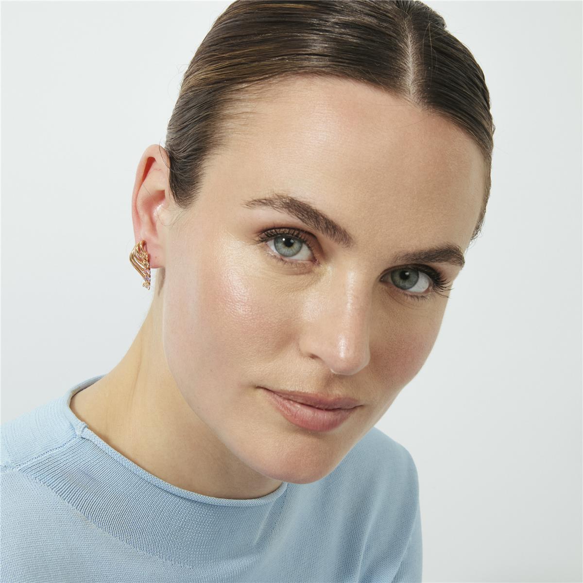 Brilliant Zircon Earrings with 18k Rose Gold Finish - Noshke