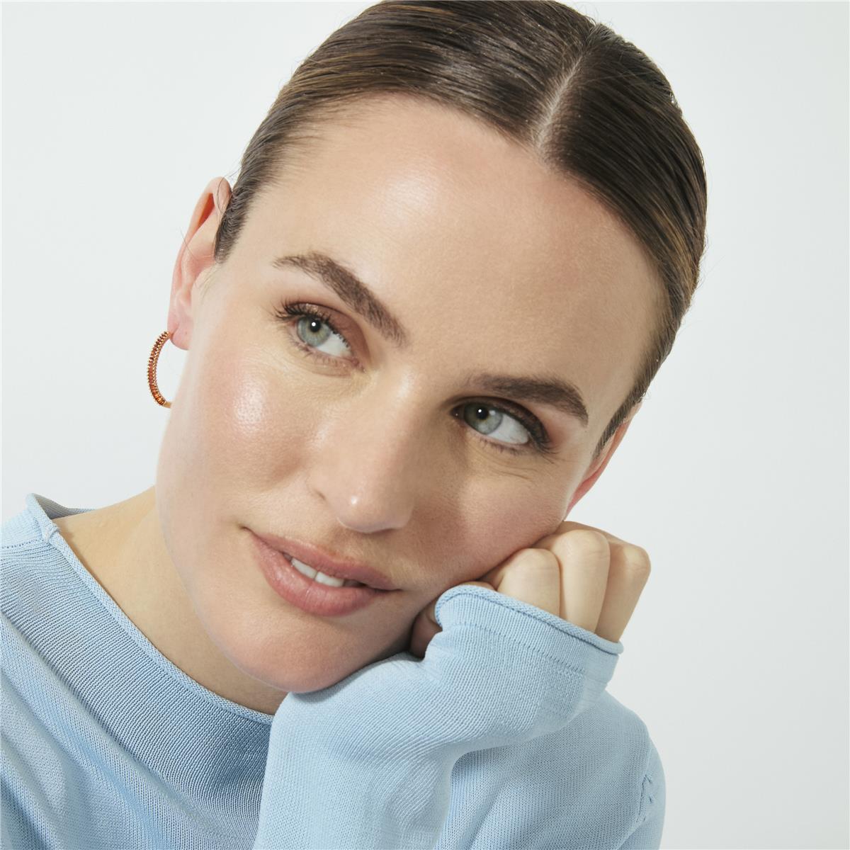 Pendientes de Circonita Ópalo de Fuego acabado en oro rosa de 18k - Rendla
