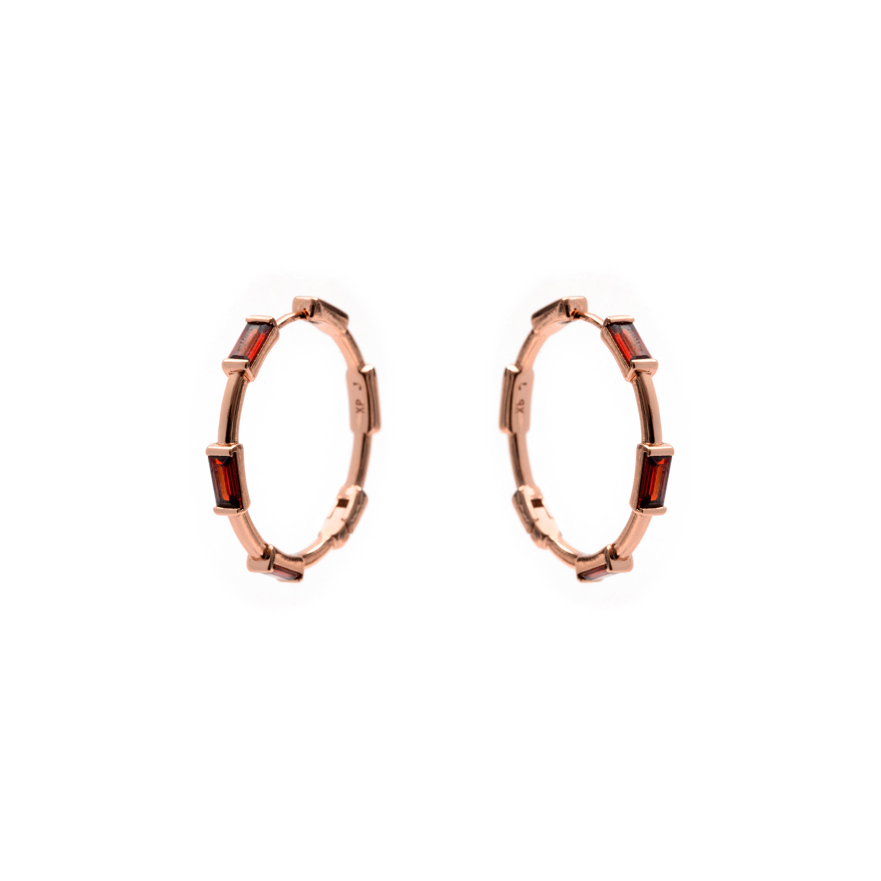 Pendientes de Circonita Ópalo de Fuego acabado en oro rosa de 18k - Khimet