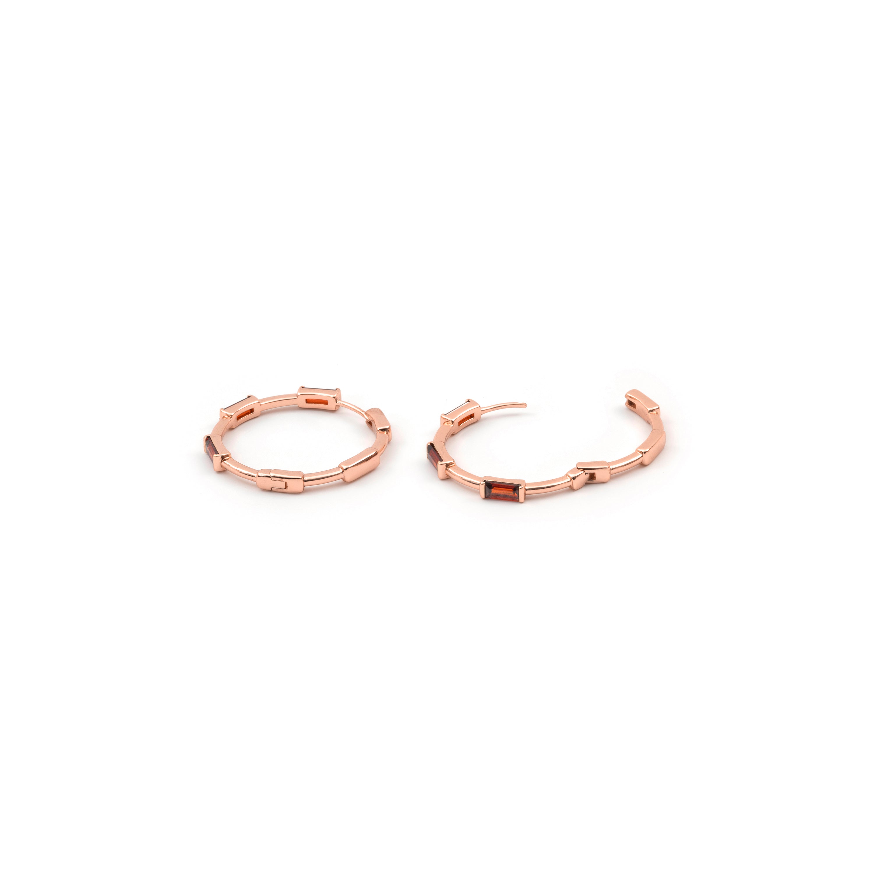 Pendientes de Circonita Ópalo de Fuego acabado en oro rosa de 18k - Khimet