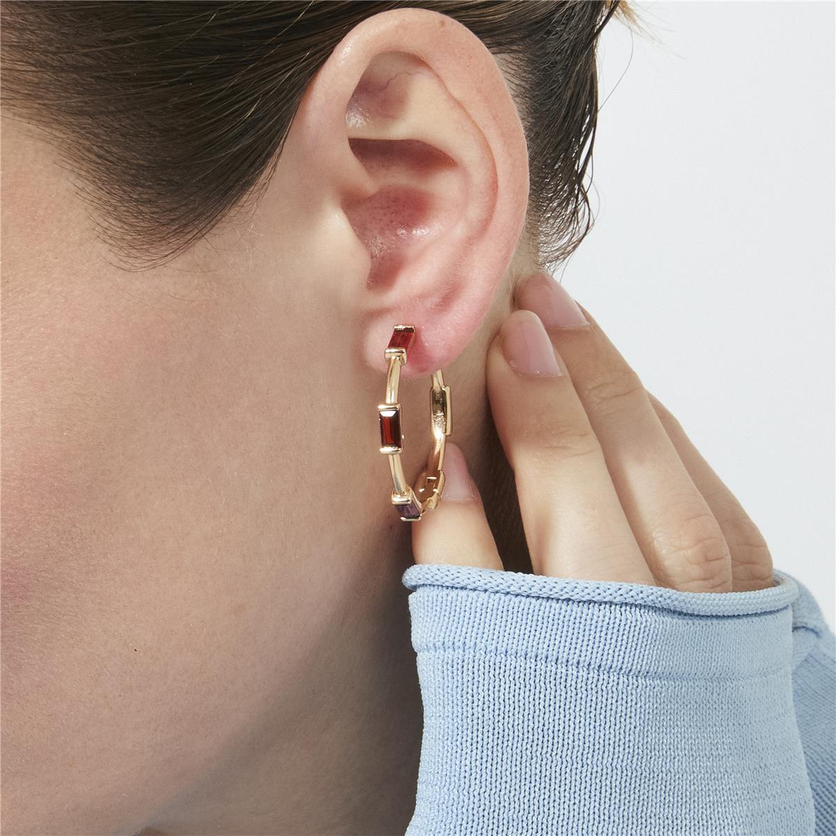 Pendientes de Circonita Ópalo de Fuego acabado en oro rosa de 18k - Khimet