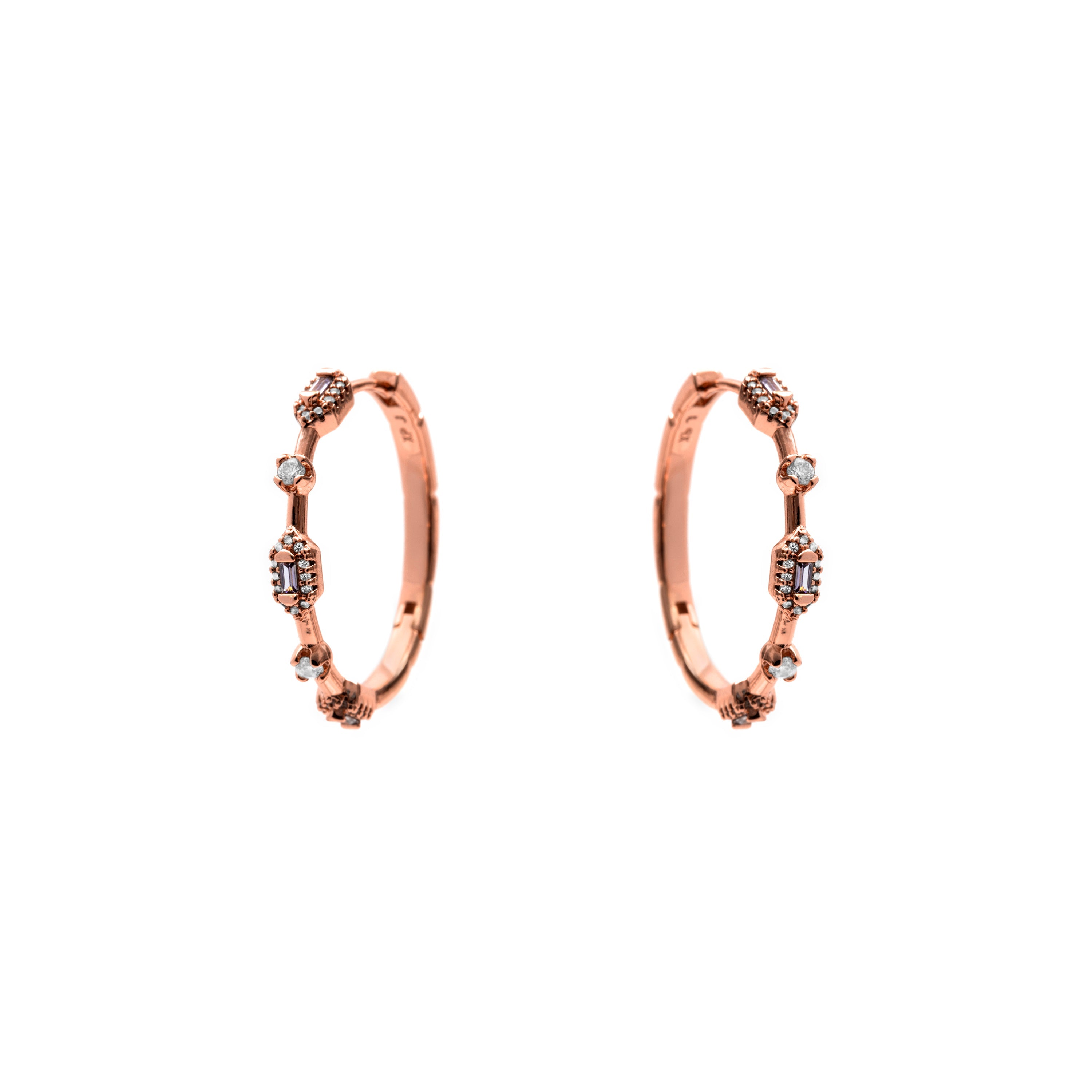 18k Rose Gold-Plated Shauo Sparkling Cubic Zirconia Stud Earrings