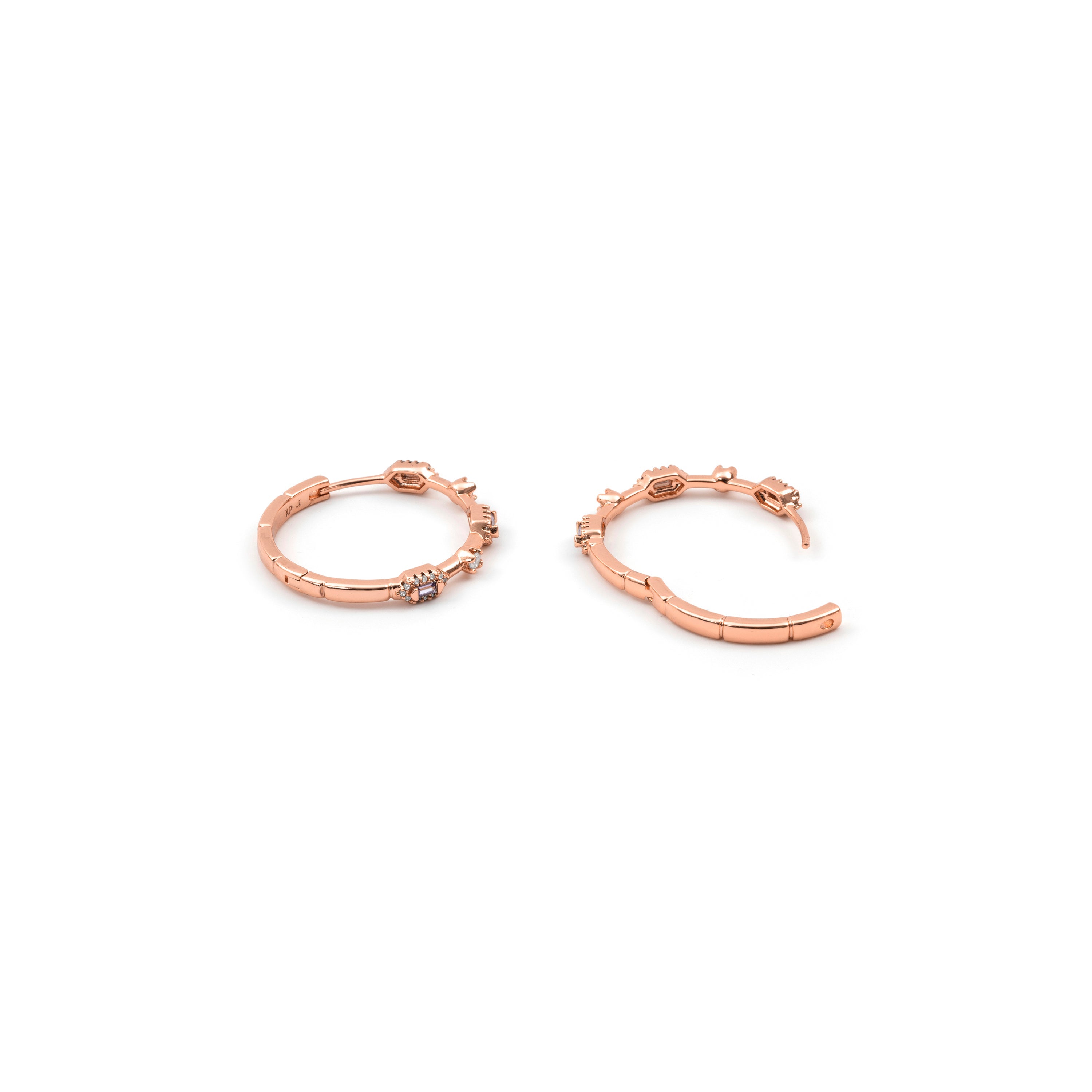 18k Rose Gold-Plated Shauo Sparkling Cubic Zirconia Stud Earrings