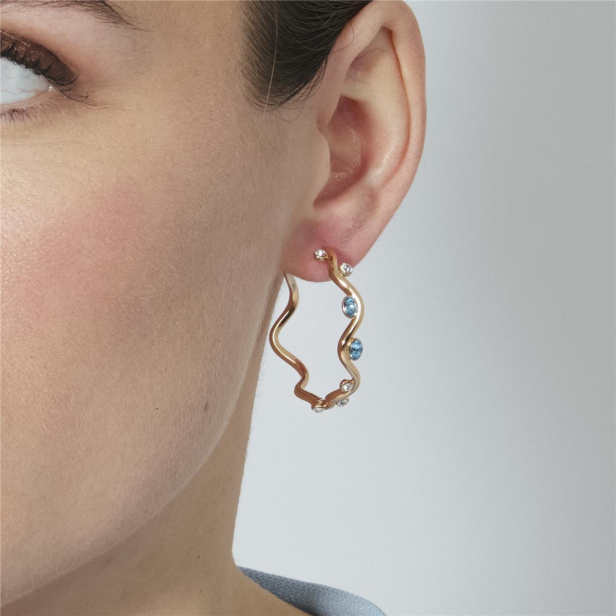 Pendientes de Circonita Aguamarina acabado en oro rosa de 18k - Werako