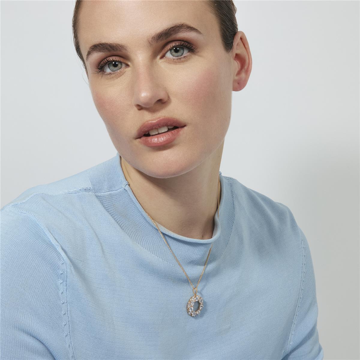 18k Rose Gold Plated Sparkling Zirconia Necklace - Baenta