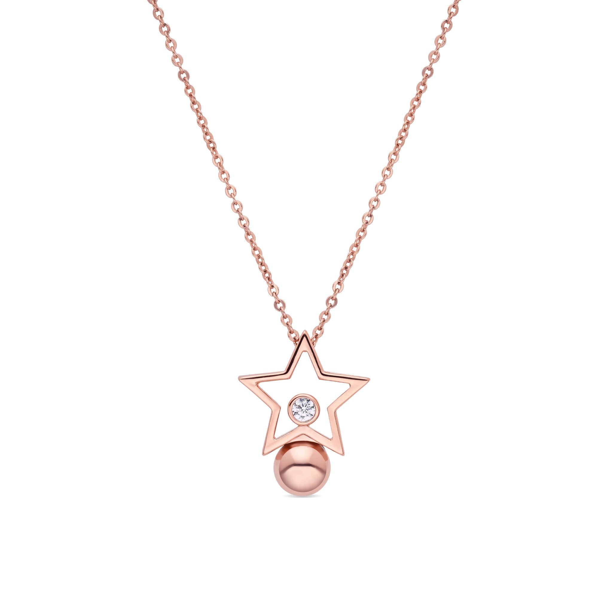 Collar de Circonita Brillante acabado en oro rosa de 18k - Losath