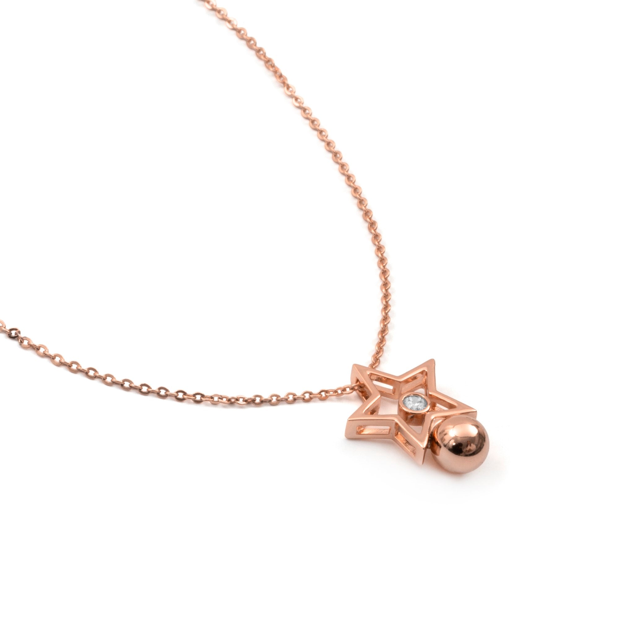 Collar de Circonita Brillante acabado en oro rosa de 18k - Losath