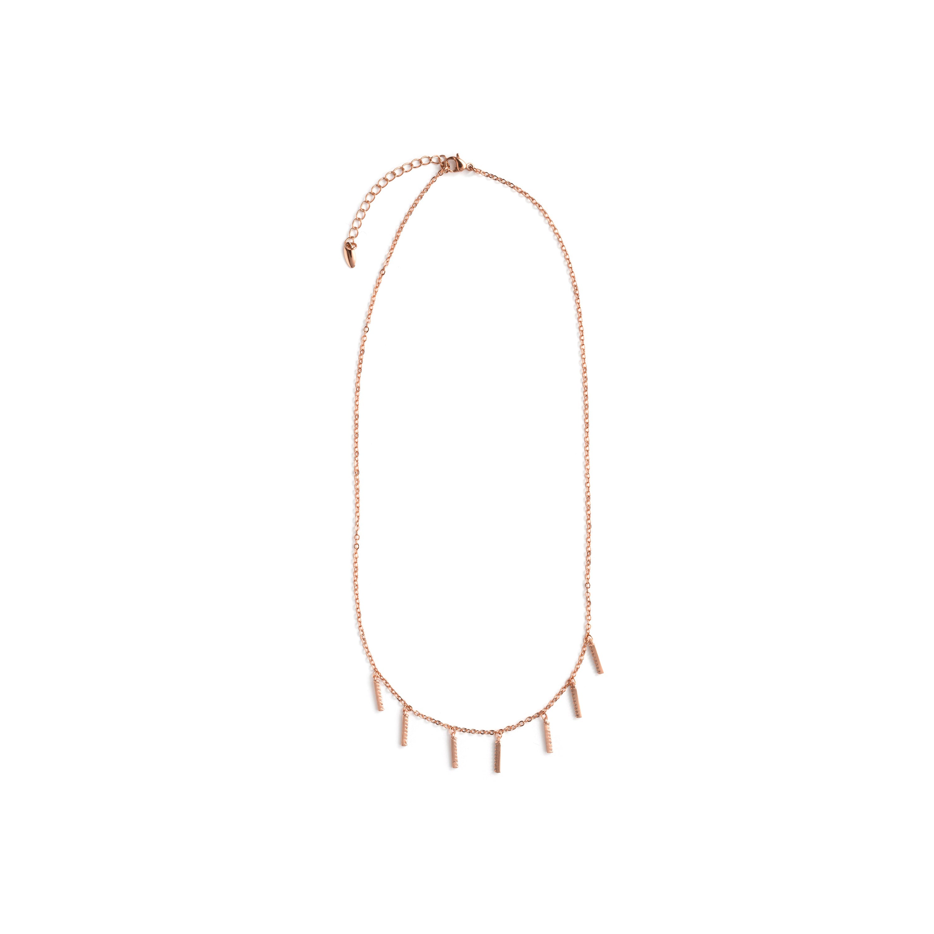 18k Rose Gold Plated Sparkling Zircon Necklace - Rambol