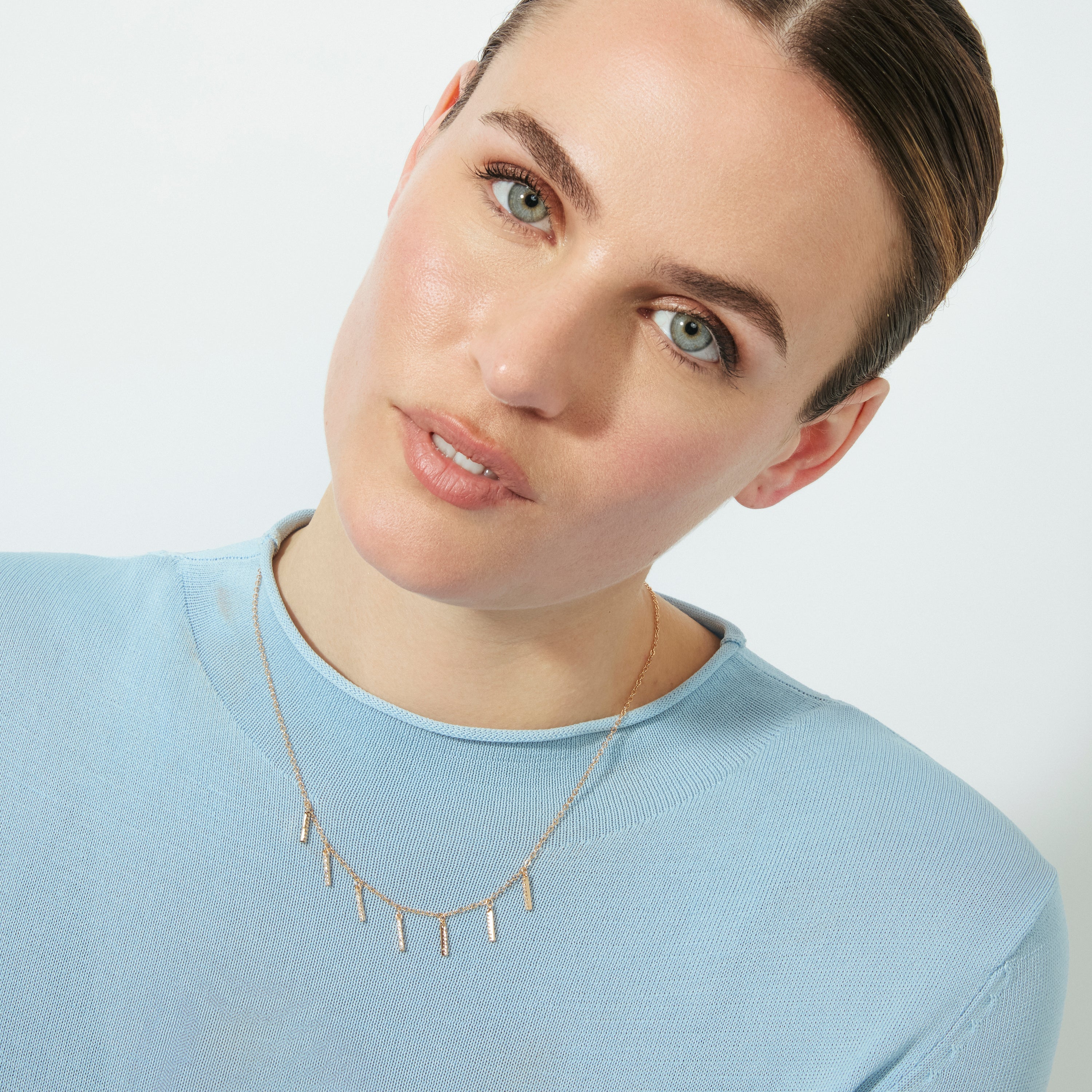 18k Rose Gold Plated Sparkling Zircon Necklace - Rambol
