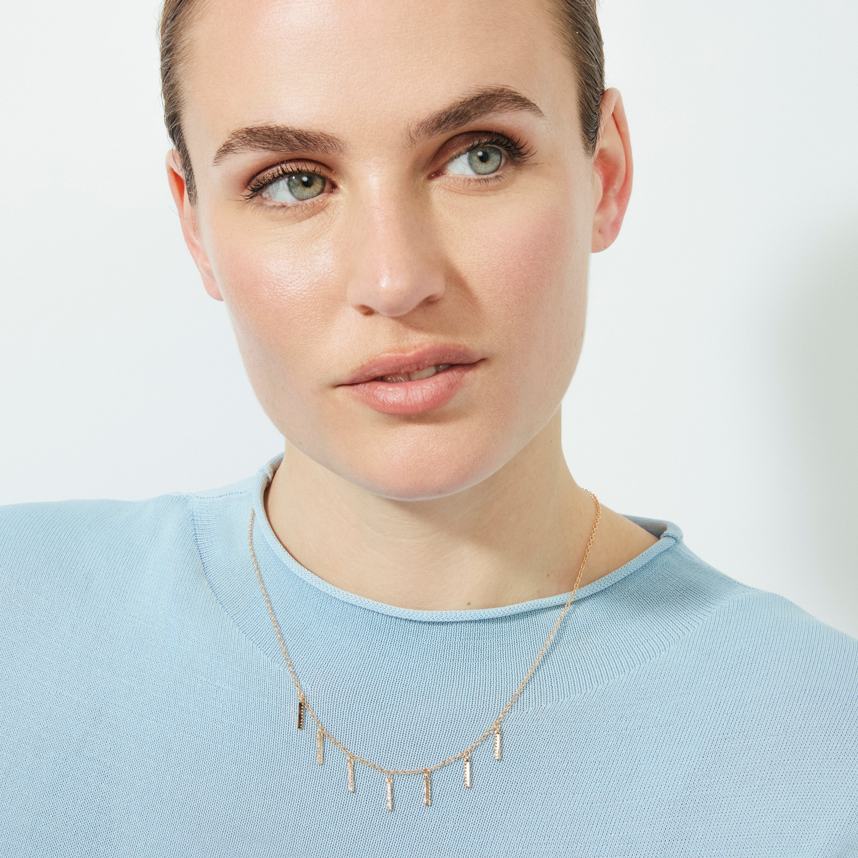 18k Rose Gold Plated Sparkling Zircon Necklace - Rambol