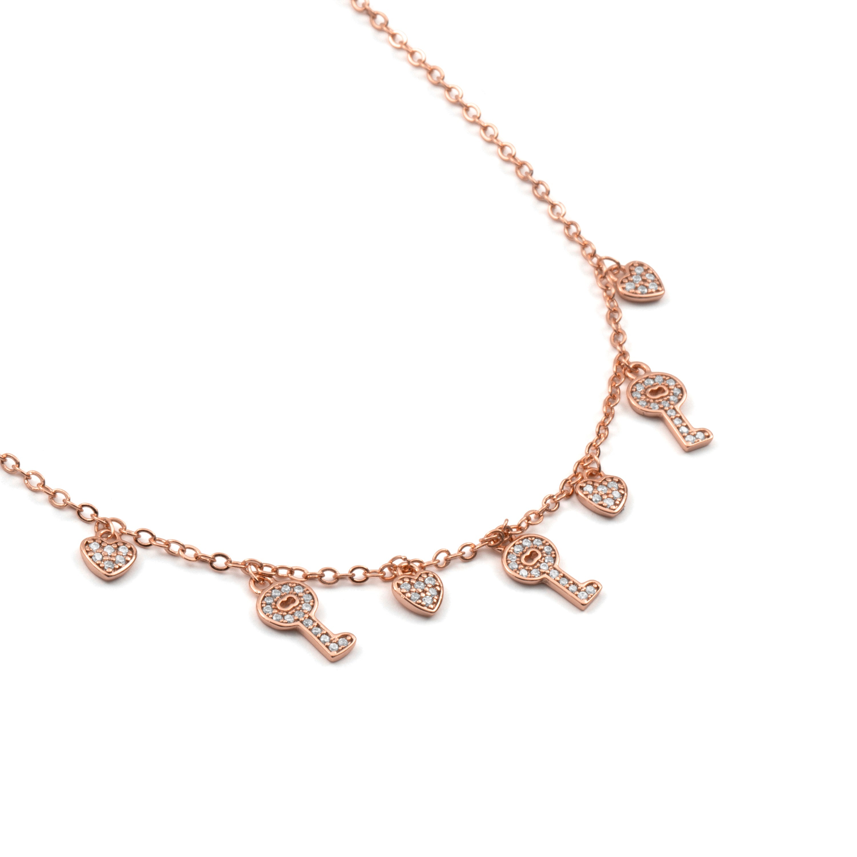 18k rose gold-plated Brilliant Zircon Necklace - Muraz
