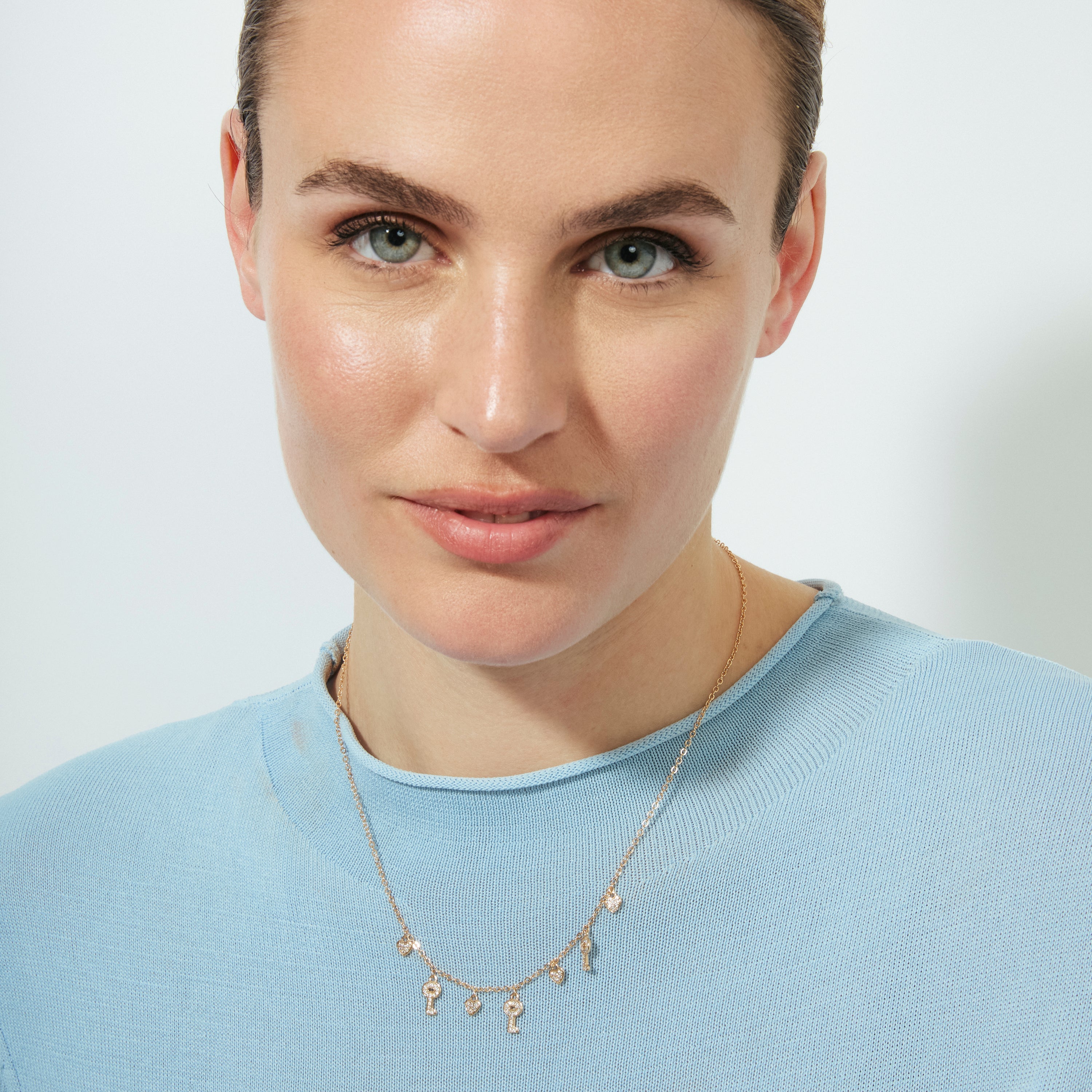 18k rose gold-plated Brilliant Zircon Necklace - Muraz